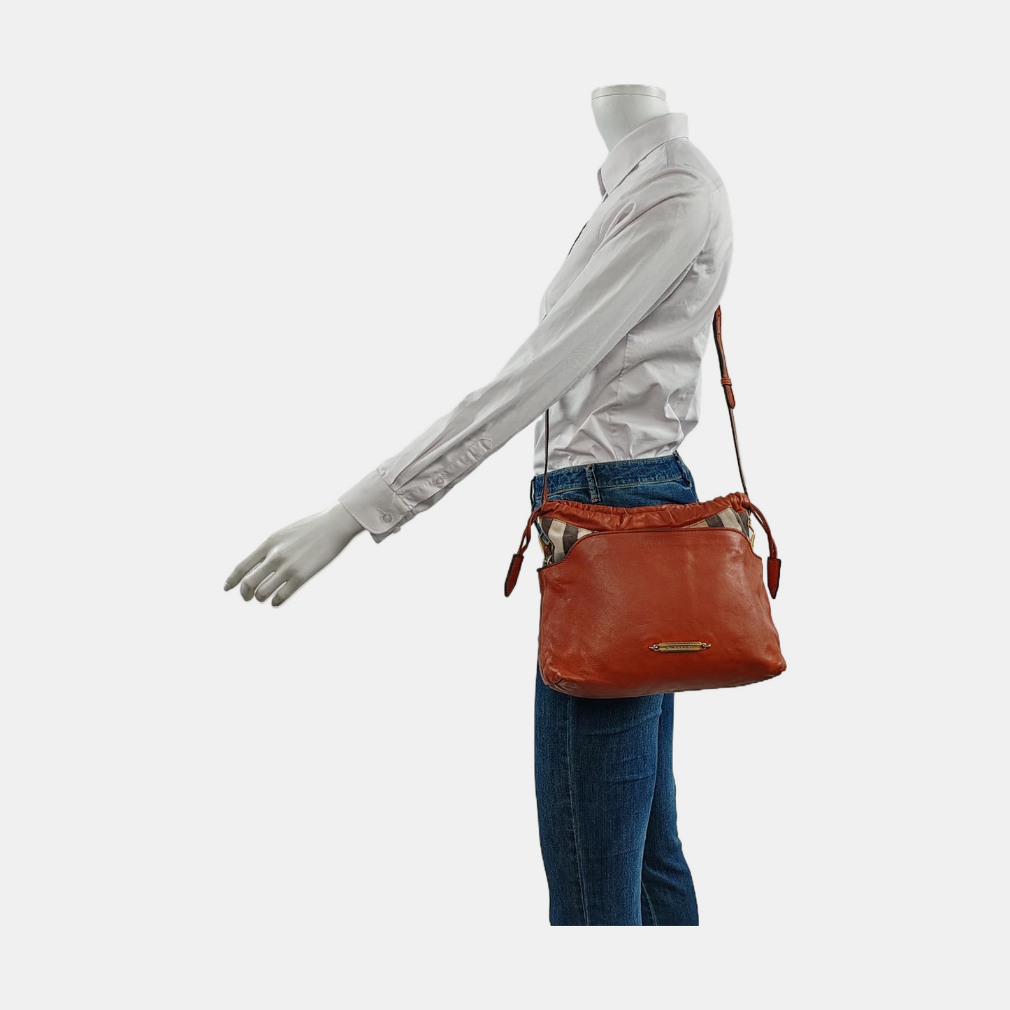 BURBERRY Red cowhide shoulder bag crossbody bag Golden hardware Removable shoulder strap-(SKU)-954287529