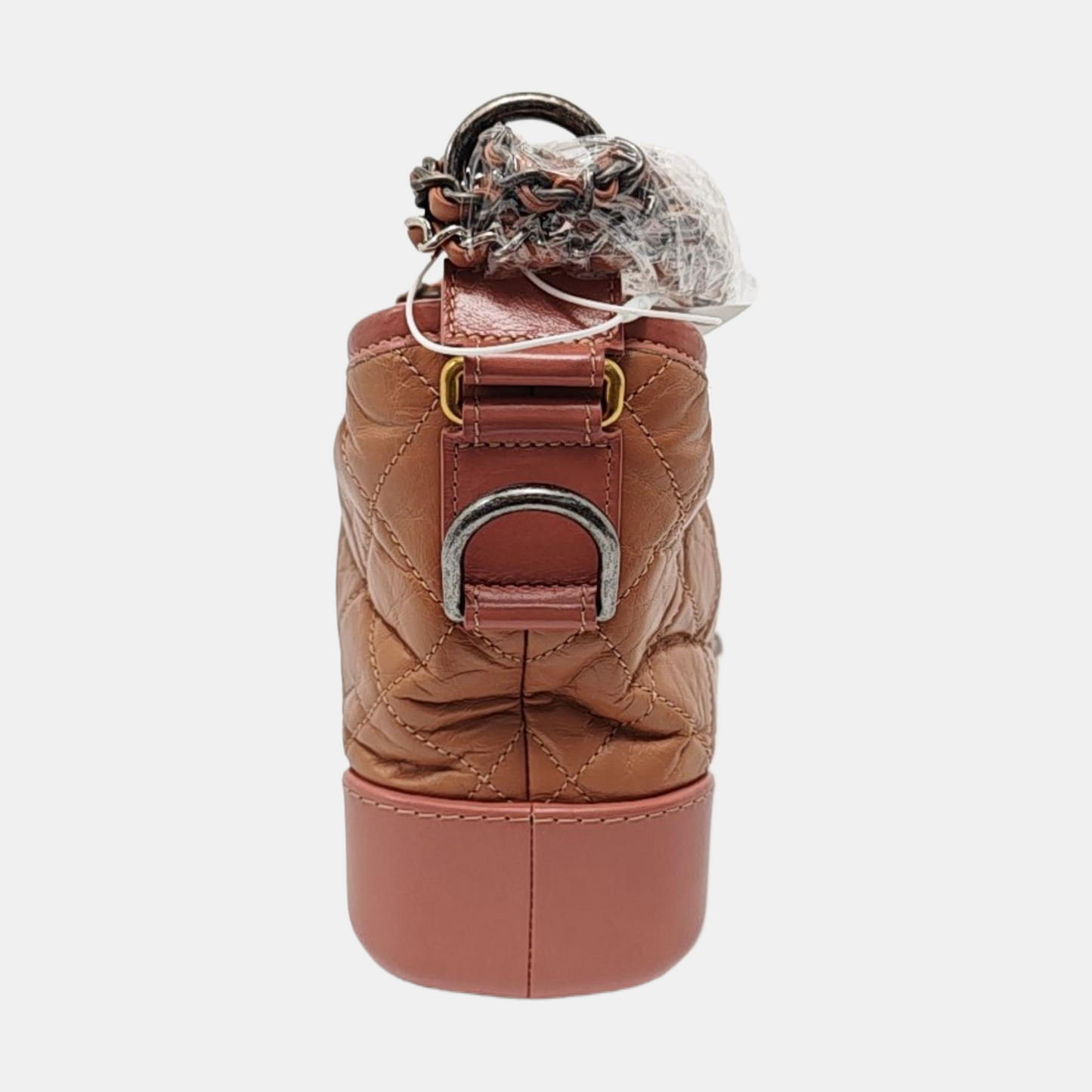 CHANEL GABRIELLE Small Burgundy Leather Quilted Hobo Bag with Shoulder Strap, Gold Silver Hardware, 24 Opening, Detachable Strap-(SKU)-954161489