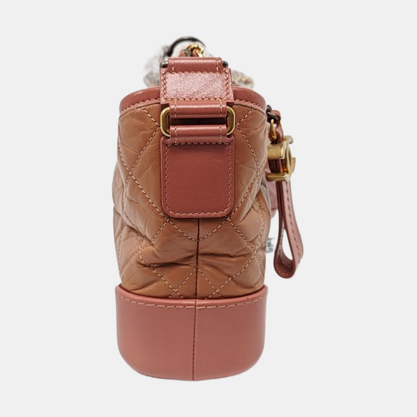 CHANEL GABRIELLE Small Burgundy Leather Quilted Hobo Bag with Shoulder Strap, Gold Silver Hardware, 24 Opening, Detachable Strap-(SKU)-954161489