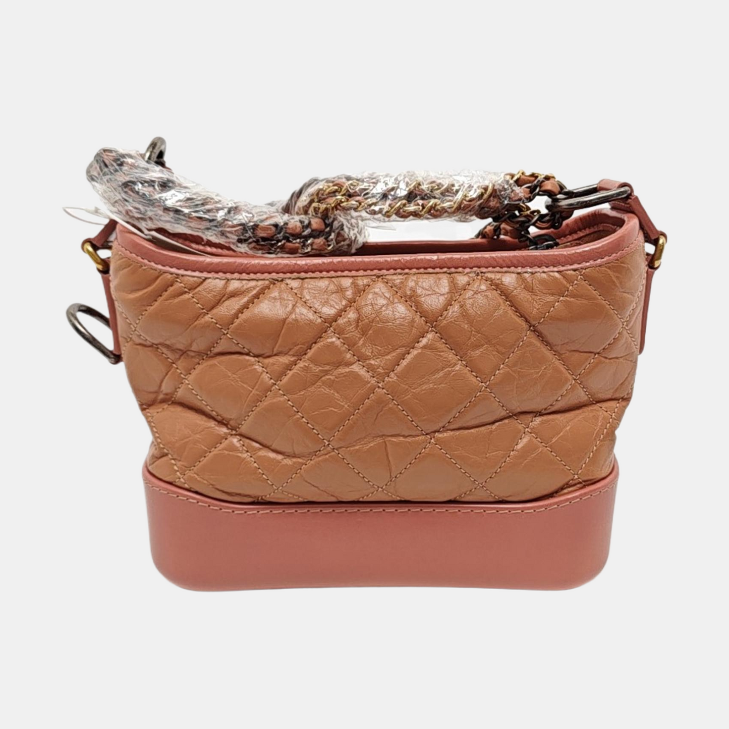 CHANEL GABRIELLE Small Burgundy Leather Quilted Hobo Bag with Shoulder Strap, Gold Silver Hardware, 24 Opening, Detachable Strap-(SKU)-954161489