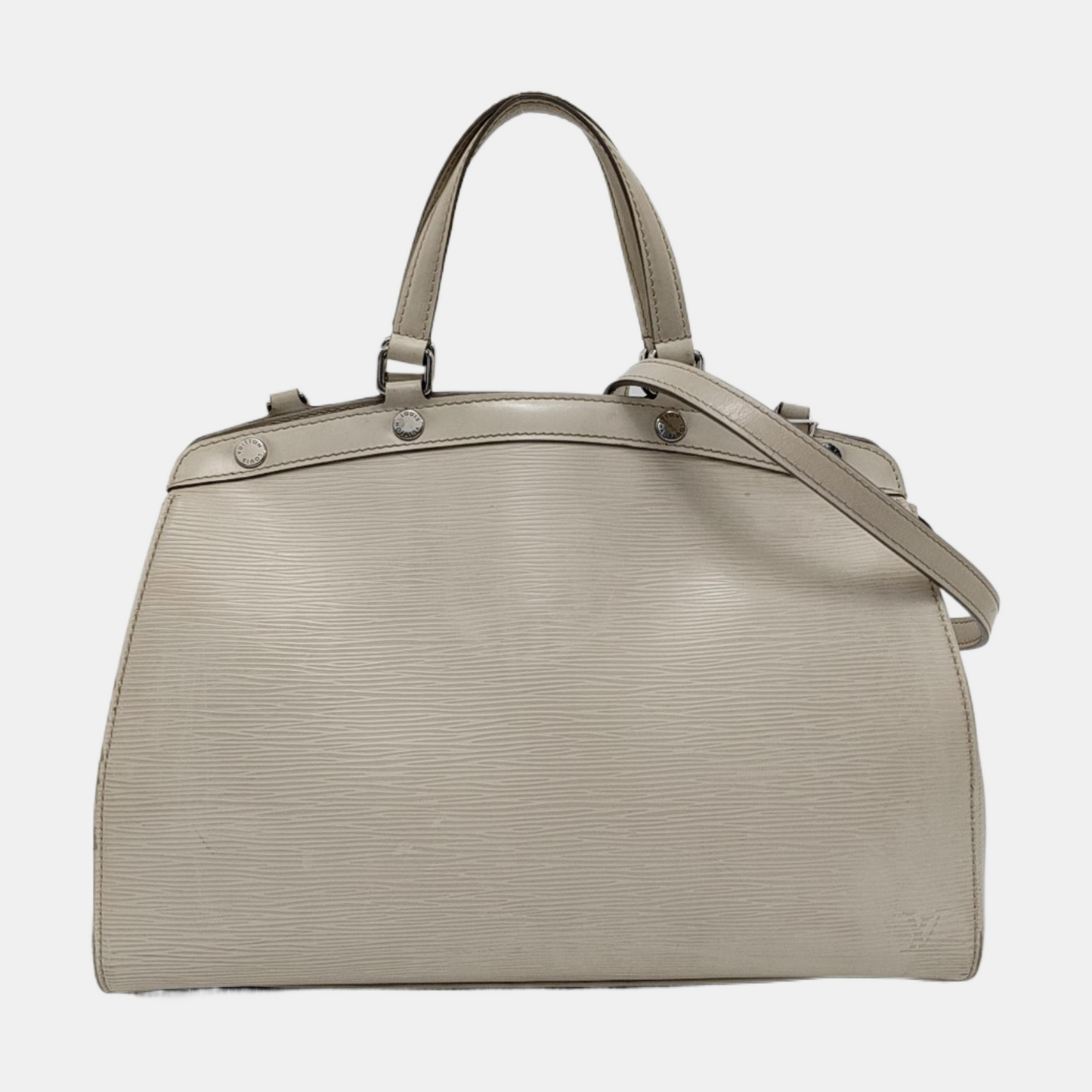 LOUIS VUITTON BREA Medium size 白色EPI牛皮水波纹医生包Shoulder Bag Handbag Silver Hardware Removable shoulder strap-(SKU)-954459175