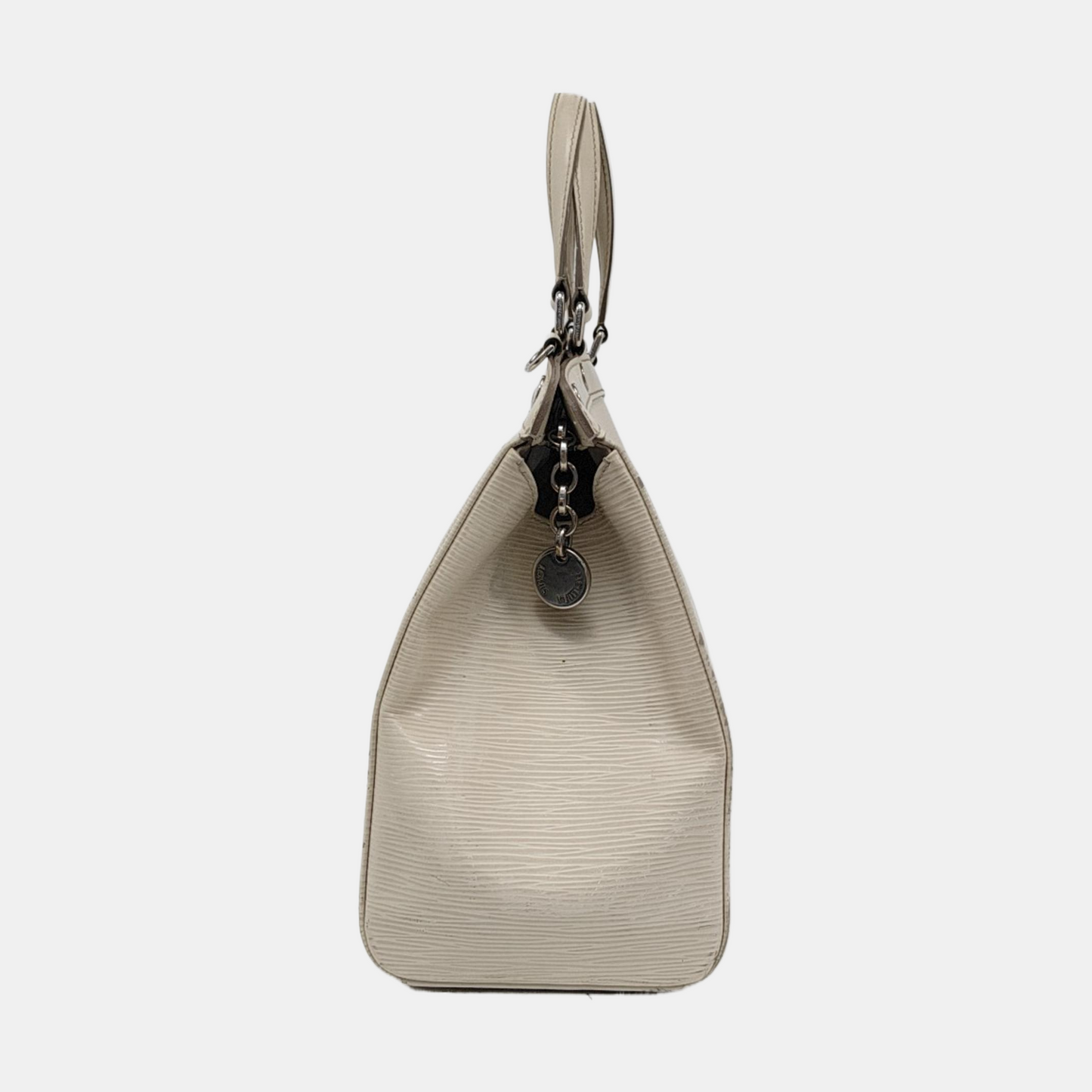 LOUIS VUITTON BREA Medium size 白色EPI牛皮水波纹医生包Shoulder Bag Handbag Silver Hardware Removable shoulder strap-(SKU)-954459175