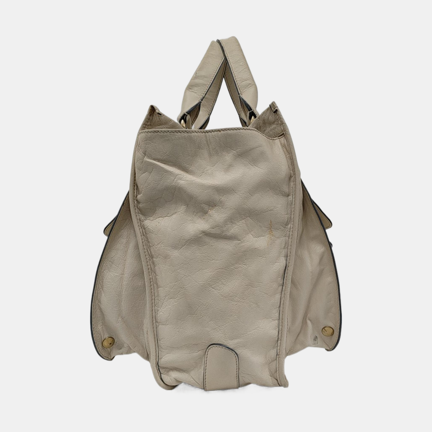 Chloé Tote bag White Leather Handbag Golden hardware-(SKU)-954394334