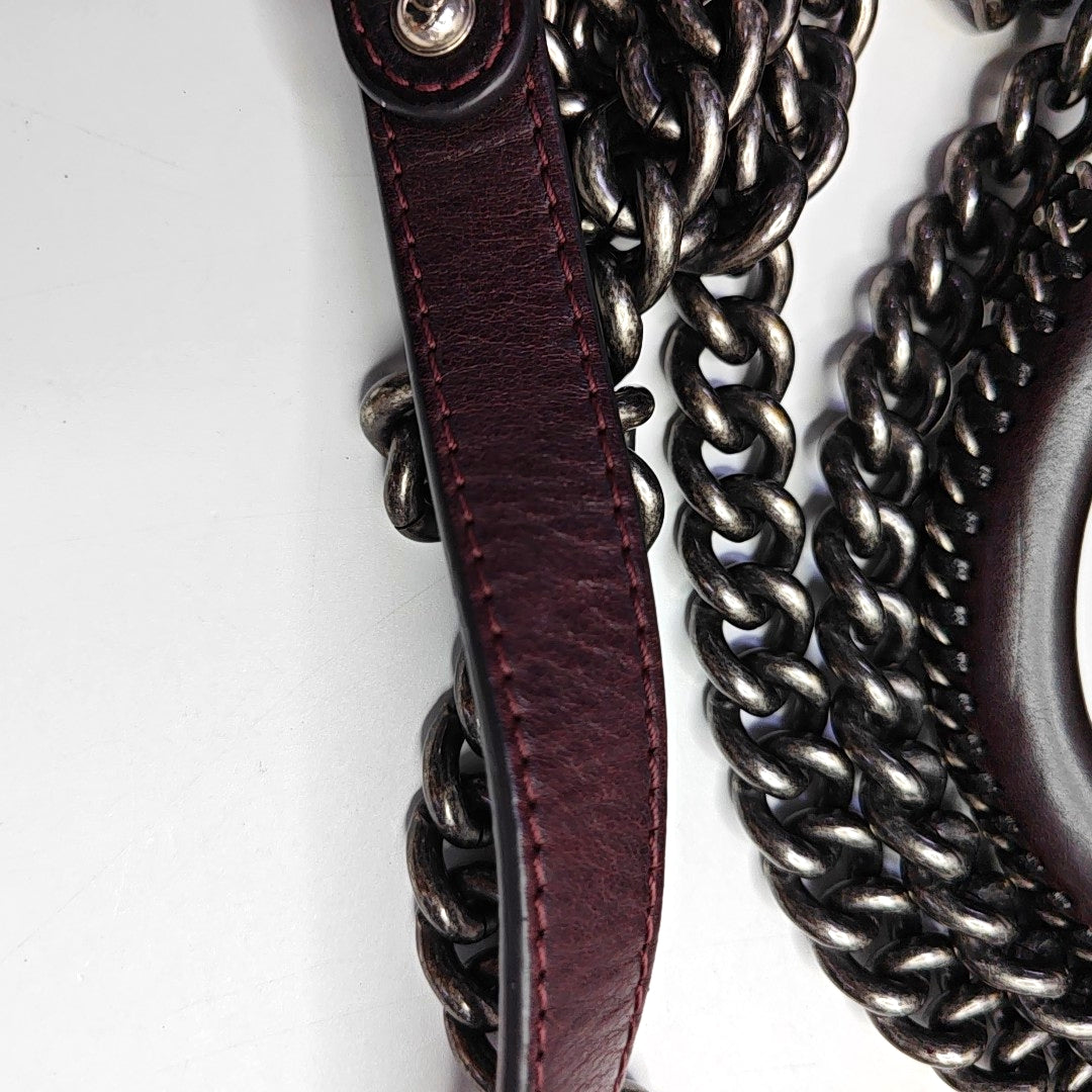 CHANEL BOY CHANEL Small Burgundy Calfskin Quilted Shoulder Bag Tote Crossbody Bag with Detachable Strap Rhodium Hardware 21 Compartments-(SKU)-965756203