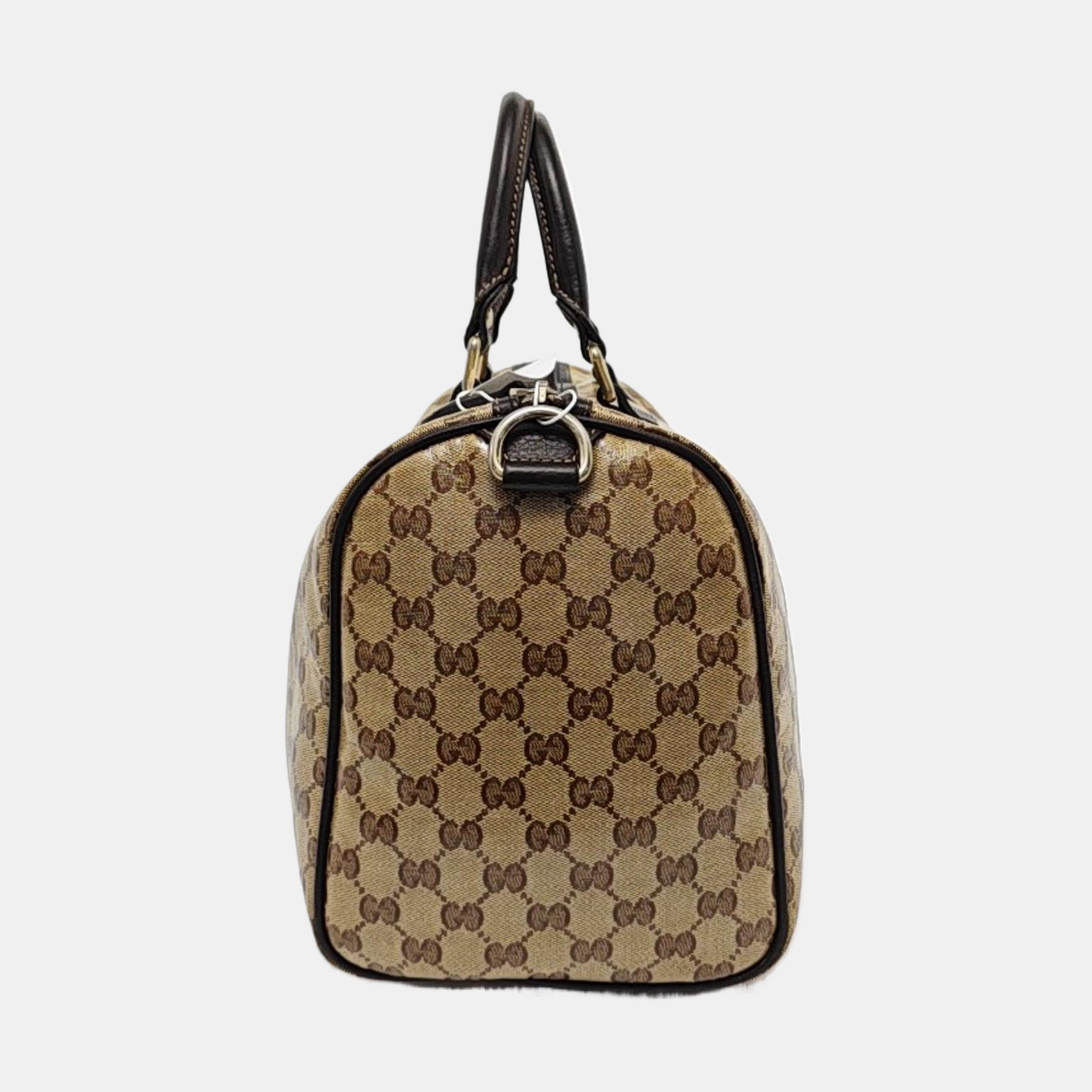 GUCCI Joy Khaki Coated Canvas Old Flower Tote Bag Golden hardware-(SKU)-954415041