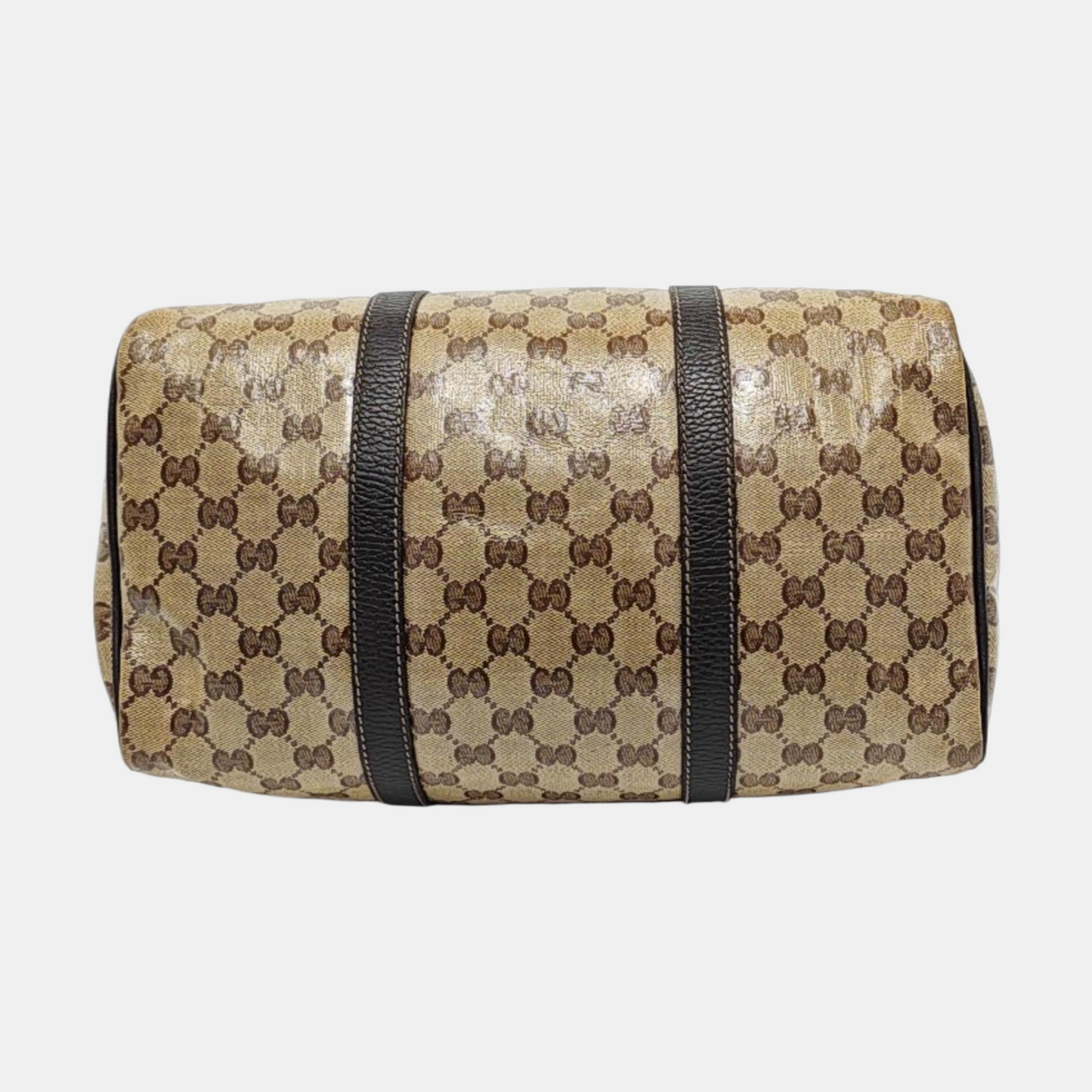 GUCCI Joy Khaki Coated Canvas Old Flower Tote Bag Golden hardware-(SKU)-954415041