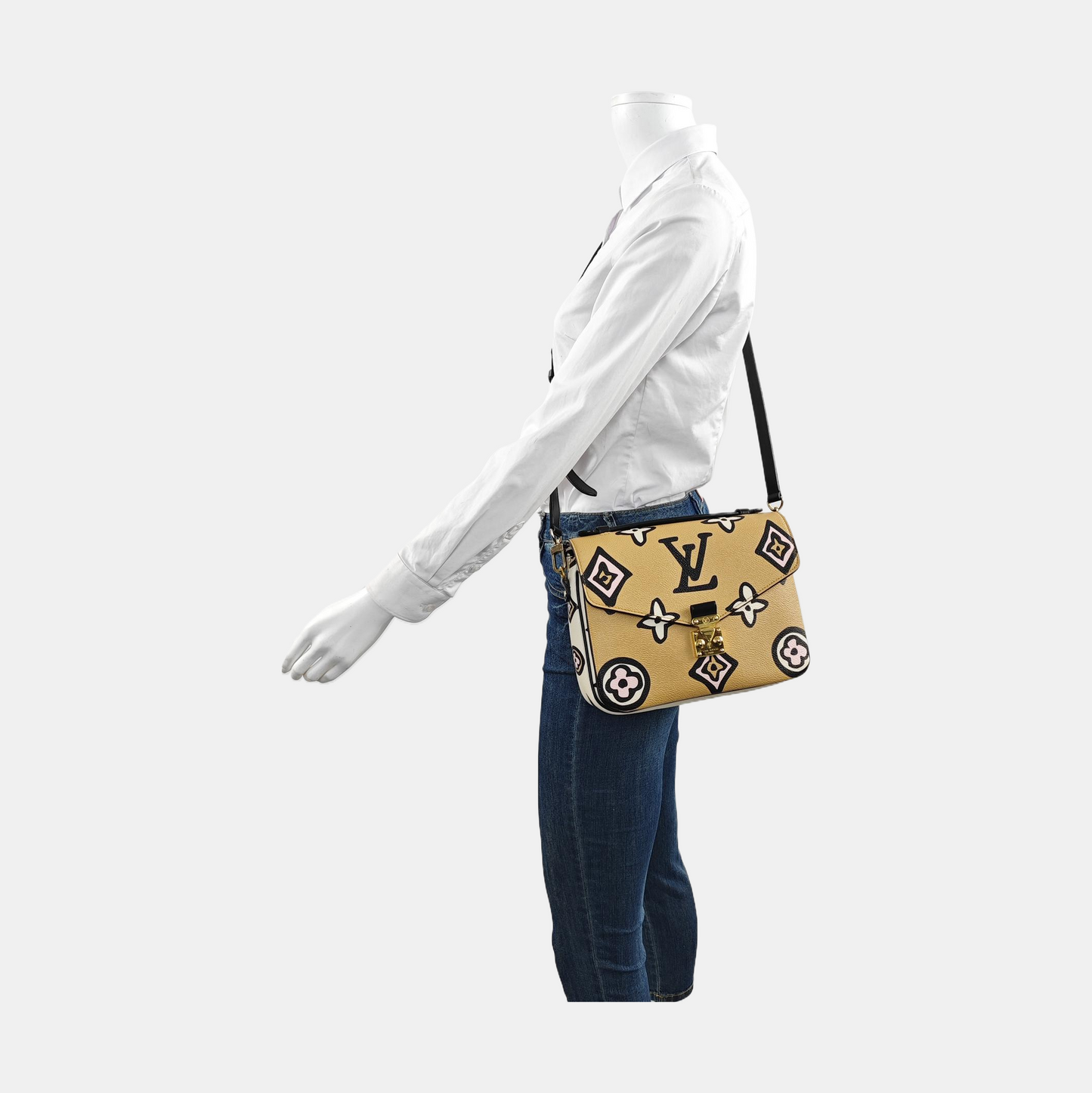 LOUIS VUITTON MÉTIS Medium Brown Coated Canvas Printed Messenger Bag Single Shoulder Bag Handbag Detachable Strap-(SKU)-954441029