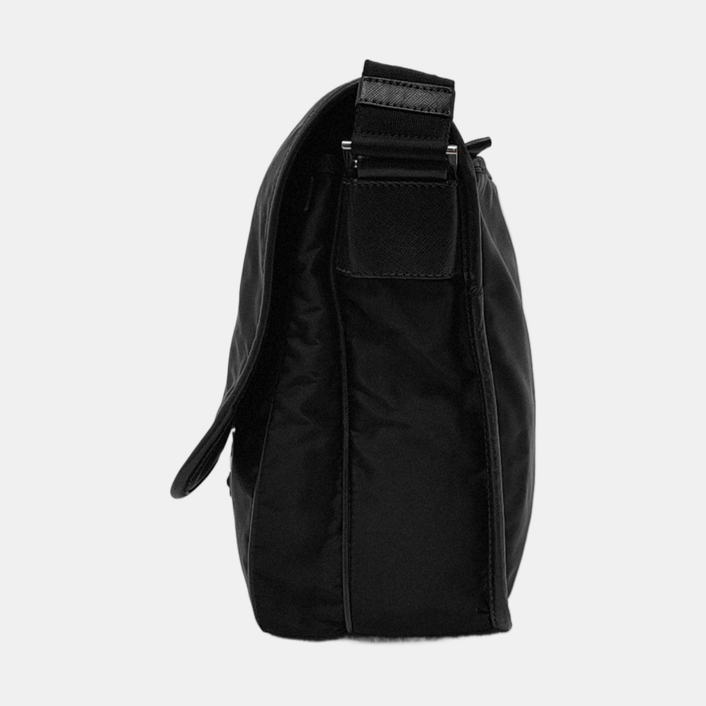 PRADA Black Nylon Single Shoulder Bag Crossbody Bag Silver Hardware-(SKU)-954414851