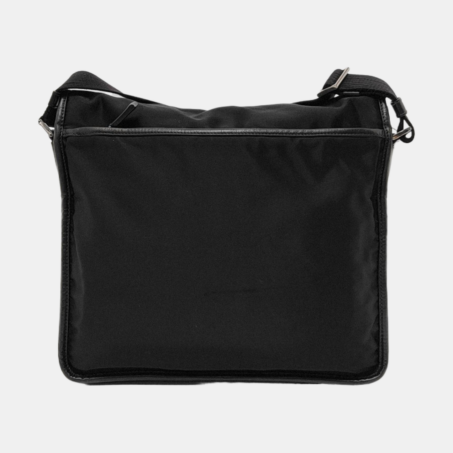 PRADA Black Nylon Single Shoulder Bag Crossbody Bag Silver Hardware-(SKU)-954414851