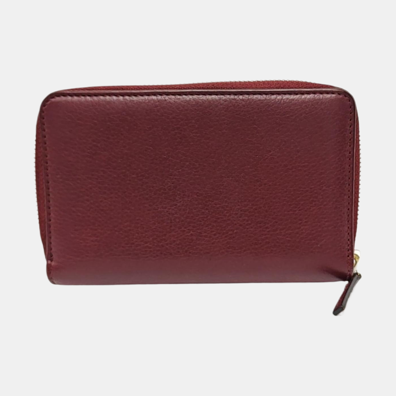 GUCCI Burgundy Calfskin Leather Wallet Gold Red Hardware-(SKU)-954574348