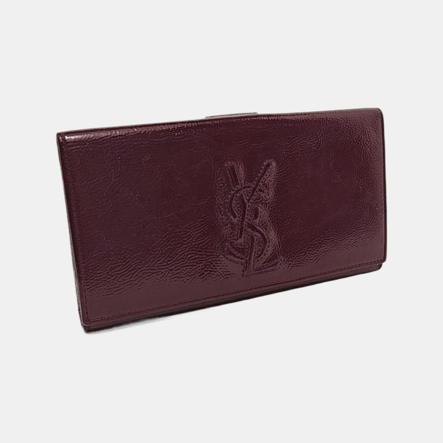 YSL Pink Purple Leather Embossed Wallet-(SKU)-954355726