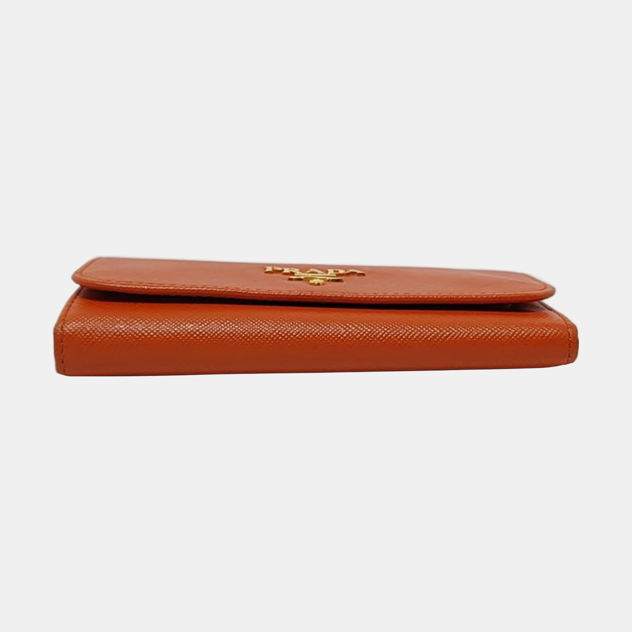 PRADA Orange Leather Crossbody Key Pouch Golden hardware-(SKU)-954583287