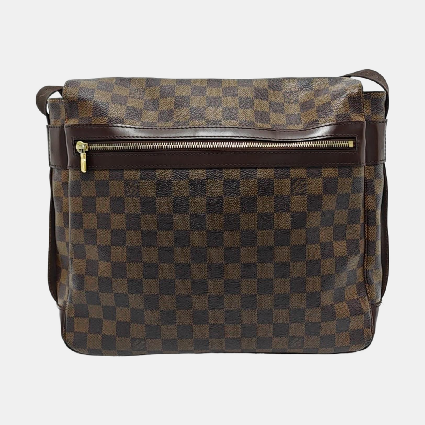 LOUIS VUITTON BASTILLE Brown Coated Canvas Checkered Single Shoulder Bag Crossbody Golden hardware-(SKU)-954553380