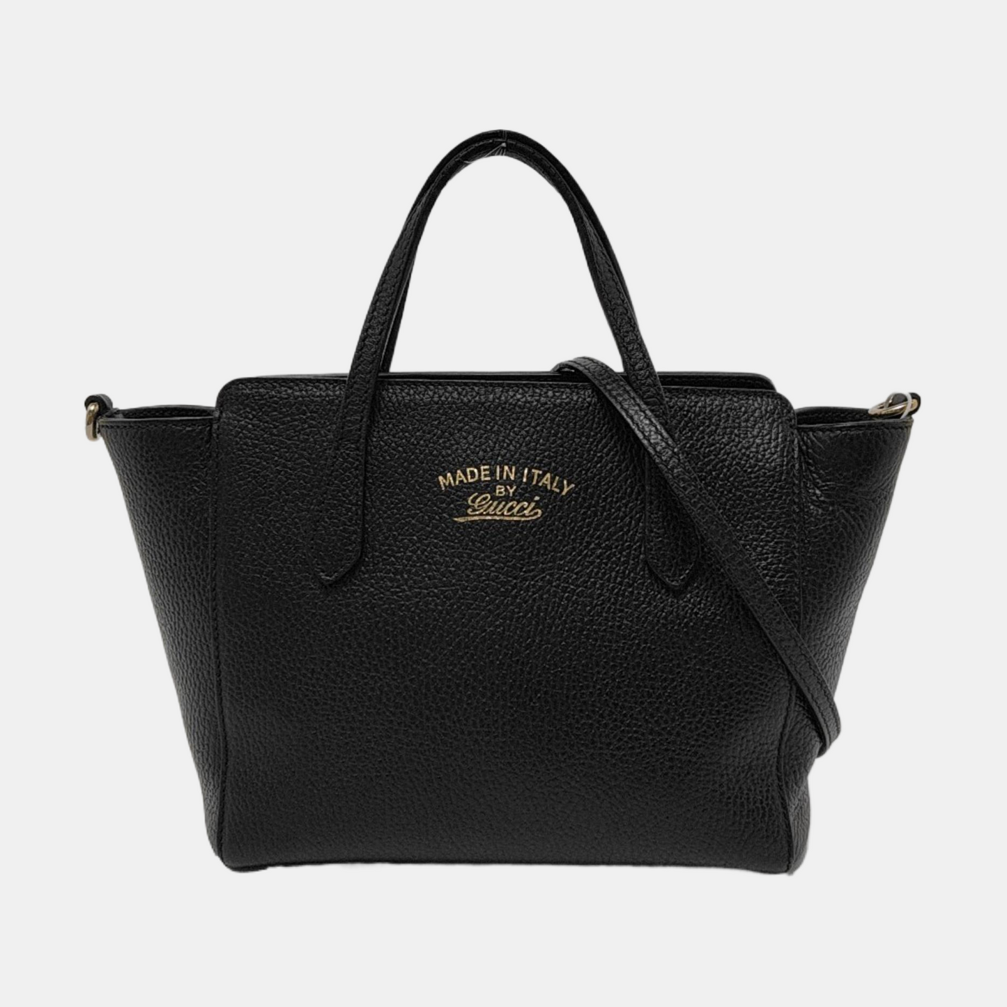 GUCCI Swing Black Cowhide Single Shoulder Bag Tote Bag Golden hardware Removable shoulder strap-(SKU)-954725324