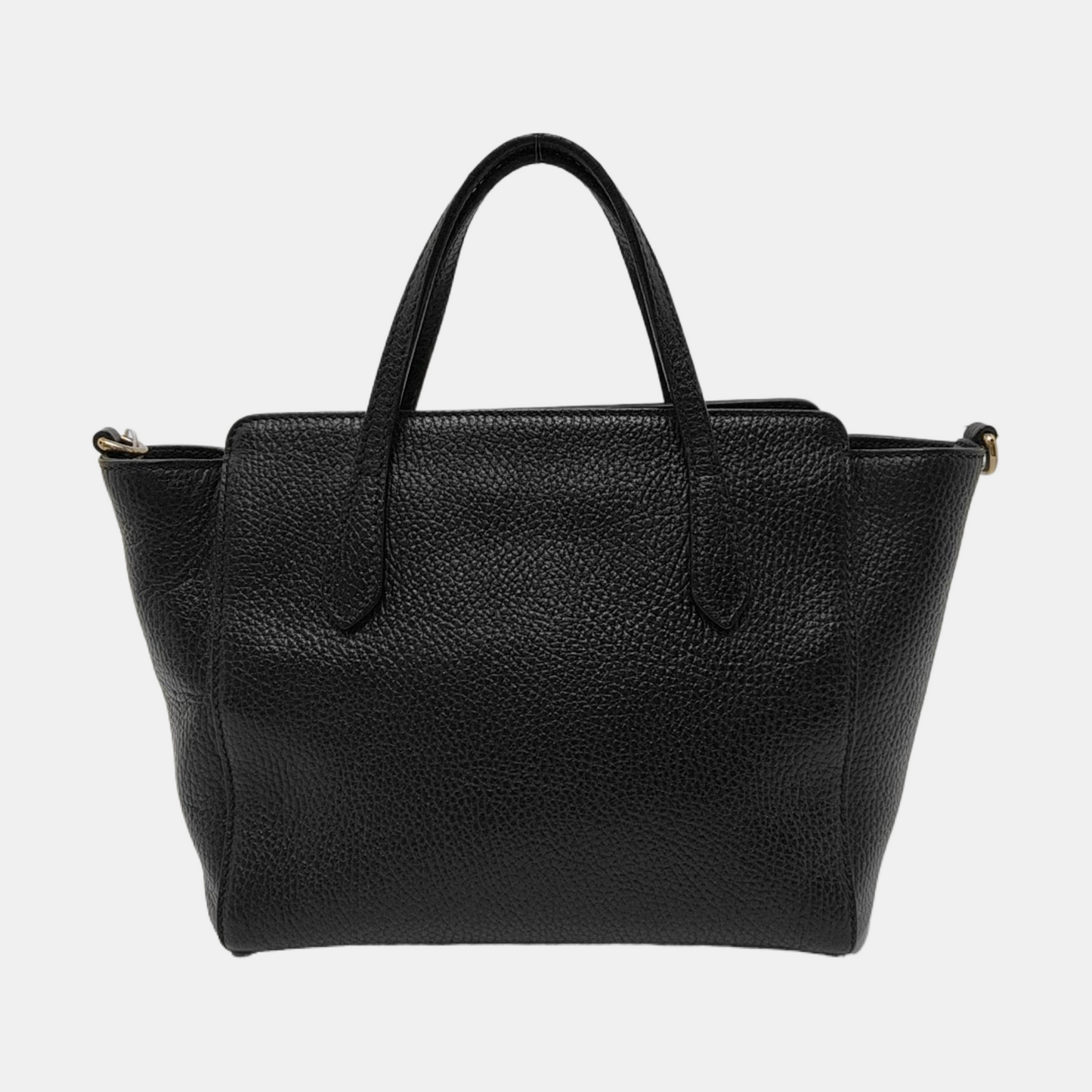 GUCCI Swing Black Cowhide Single Shoulder Bag Tote Bag Golden hardware Removable shoulder strap-(SKU)-954725324