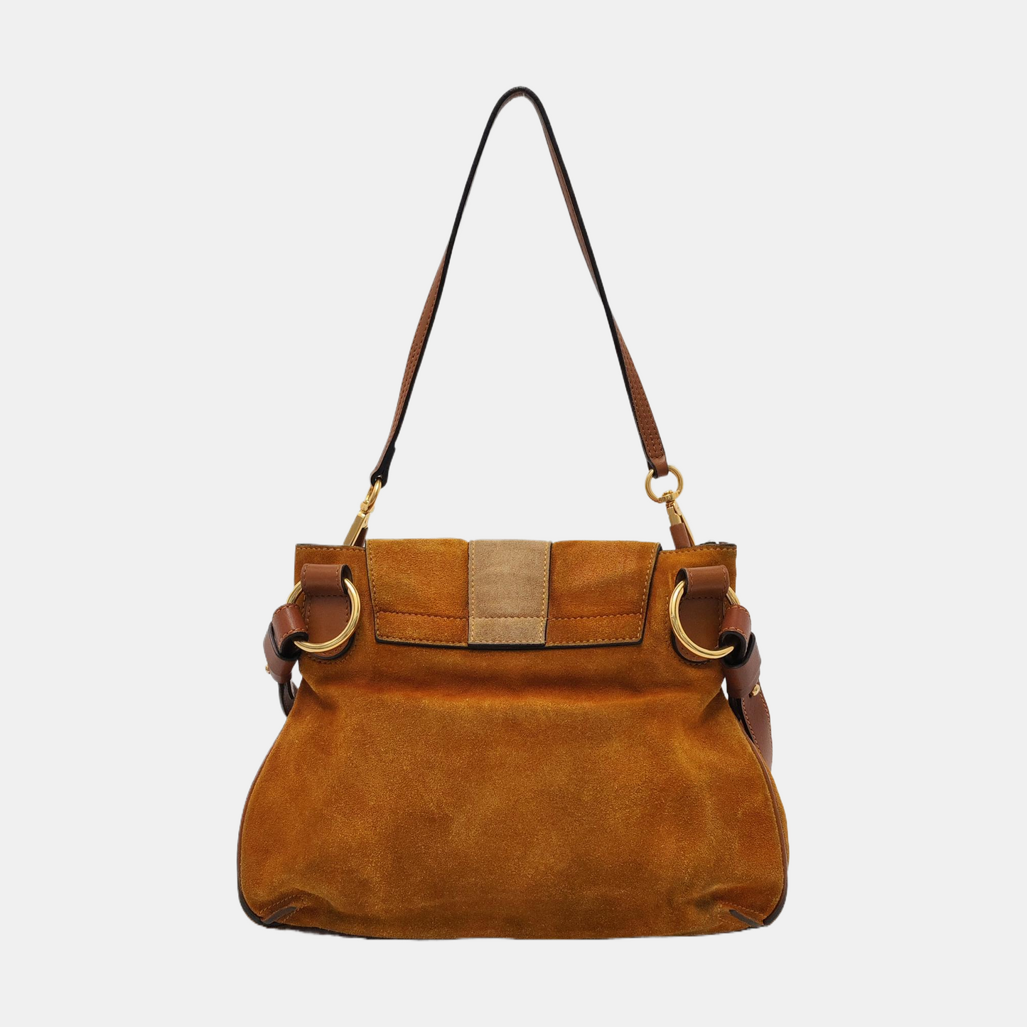 Chloé Mustard Yellow Velvet Leather Stud Quilted Single Shoulder Bag Tote Bag Golden hardware shoulder straps-(SKU)-954357662