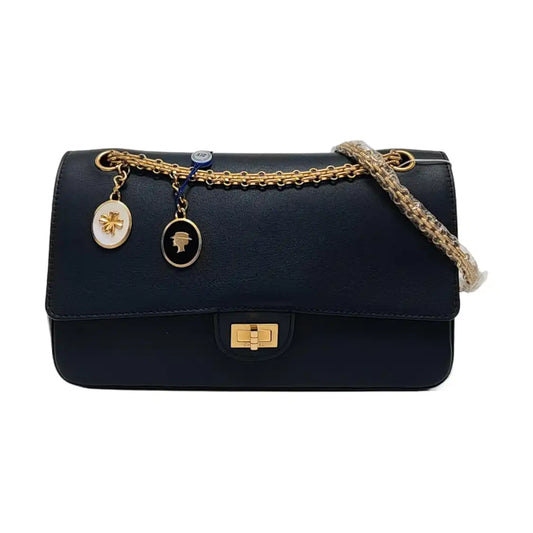 CHANEL 2.55 Deep Blue Calf Leather Single Shoulder Bag Crossbody Bag Golden Hardware 26 Openings-(SKU)-954526638