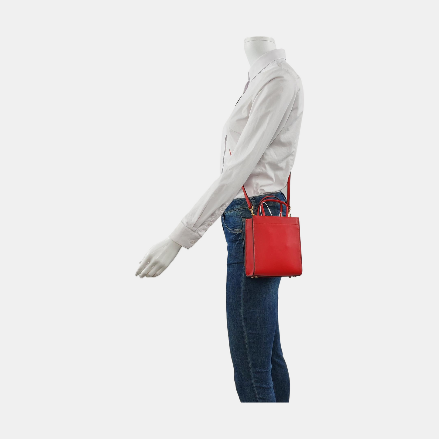 COACH CASHIN mini Red Leather Single Shoulder Bag Crossbody Bag Handbag Golden hardware Removable shoulder strap-(SKU)-950892383