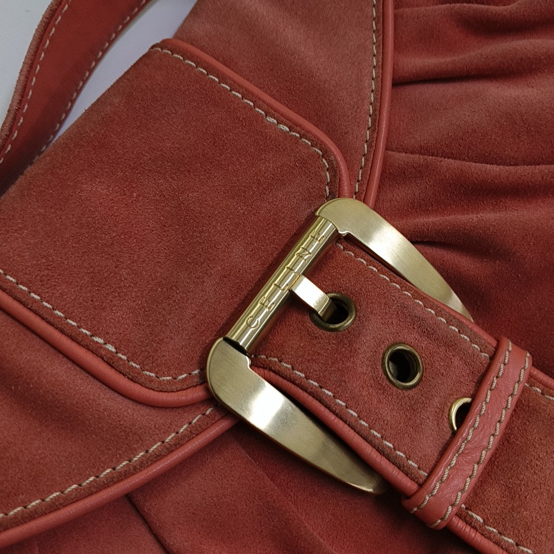 CELINE METALLICOrange Suede Leather Single Shoulder Bag-(SKU)-954357639