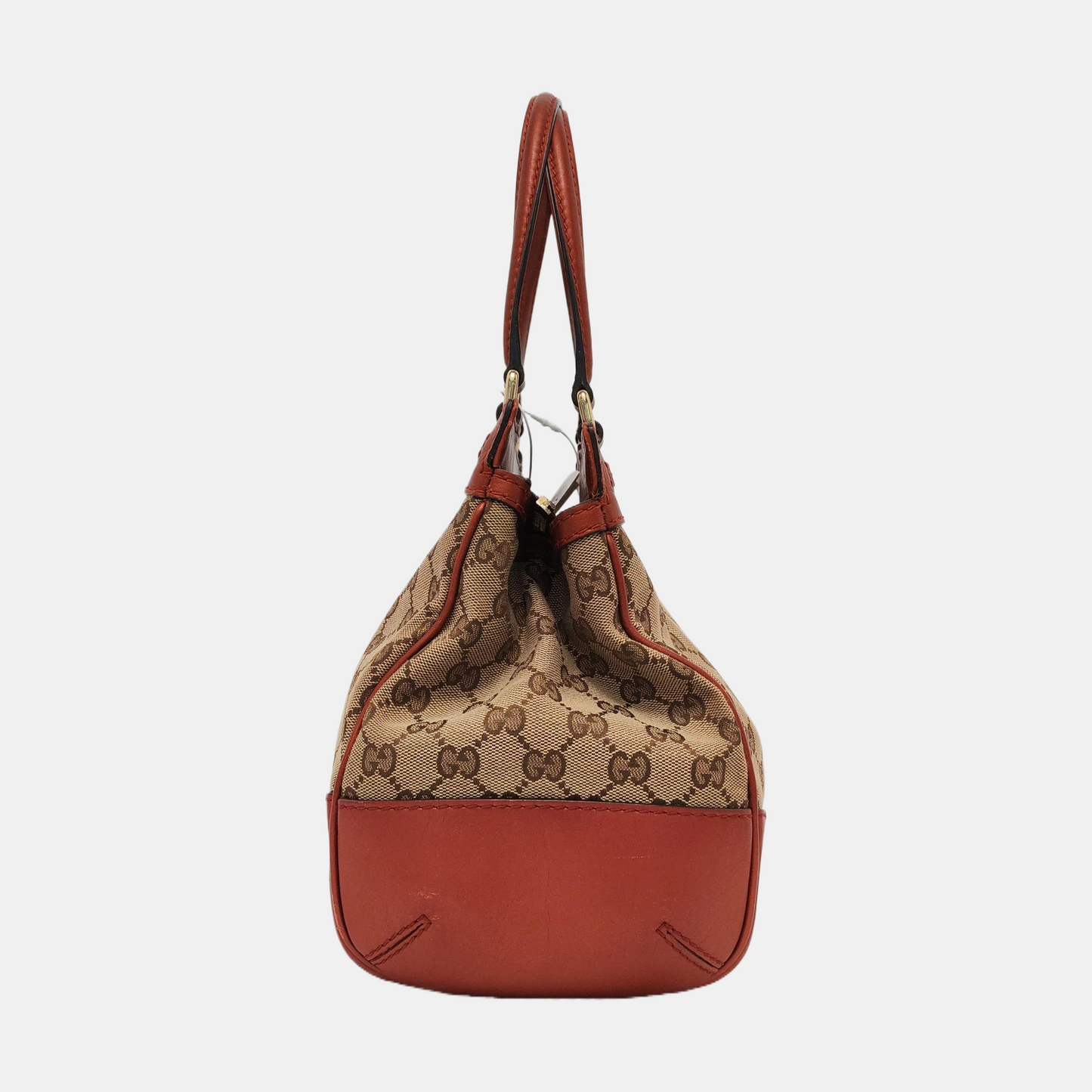 GUCCI Tote bag Khaki Coated Canvas Monogram Handbag Shoulder Bag Golden hardware-(SKU)-954695205