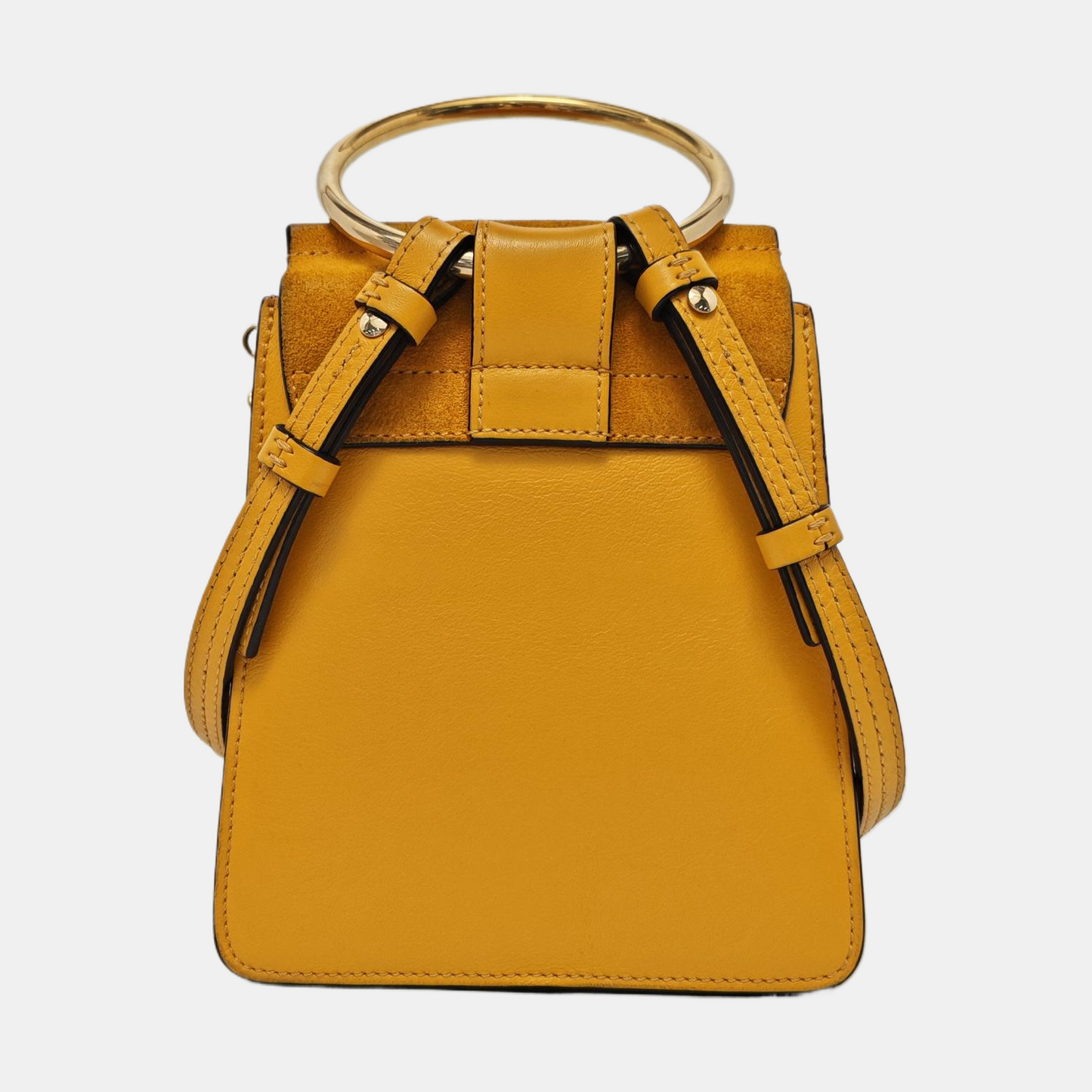 Chloé Faye Small size Yellow Leather Single Shoulder Bag Crossbody Bag Handbag Golden hardware Removable shoulder strap-(SKU)-954686594