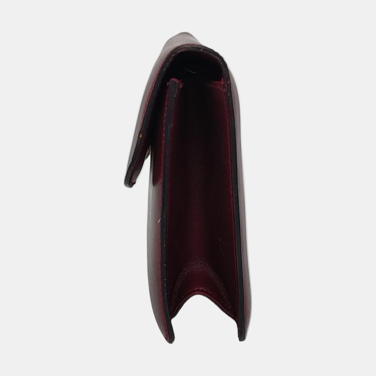 CELINE Burgundy Leather Single Shoulder Bag Golden hardware Removable shoulder strap-(SKU)-954657599