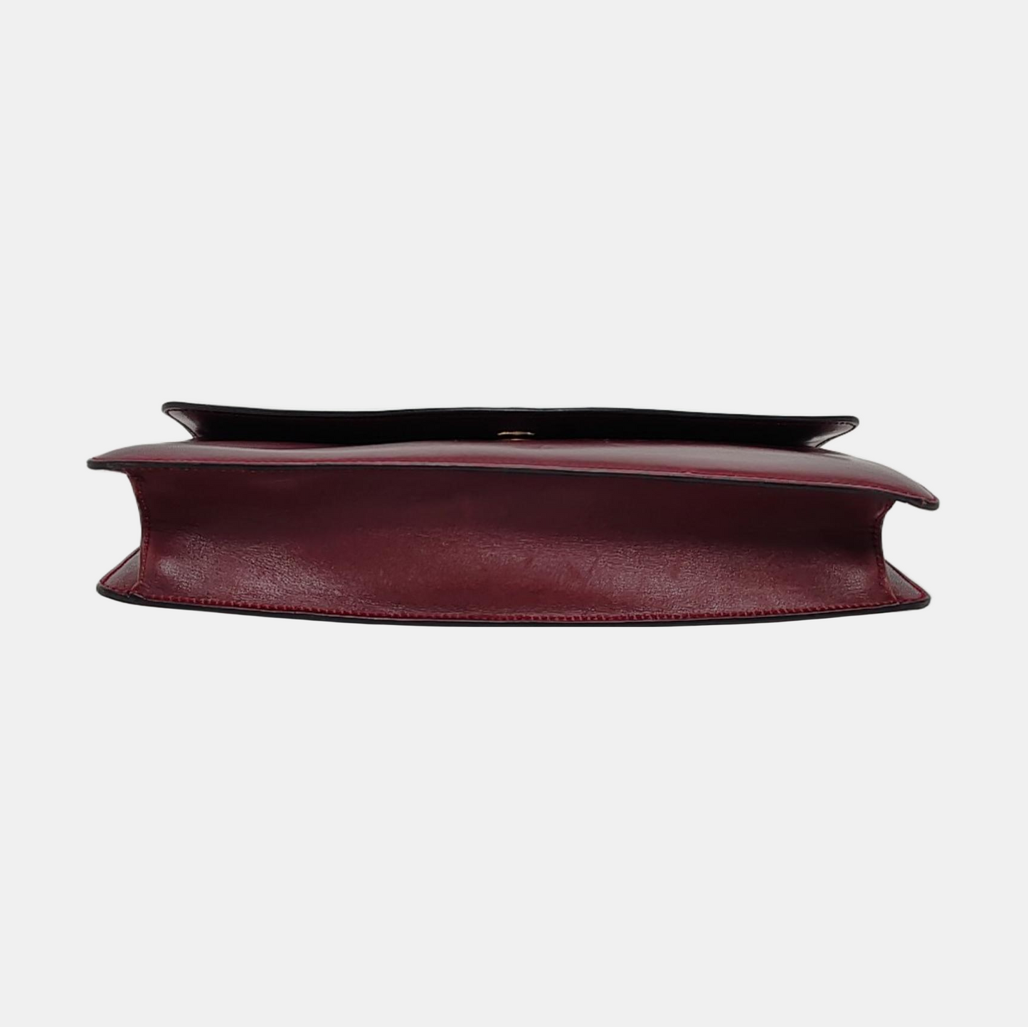 CELINE Burgundy Leather Single Shoulder Bag Golden hardware Removable shoulder strap-(SKU)-954657599