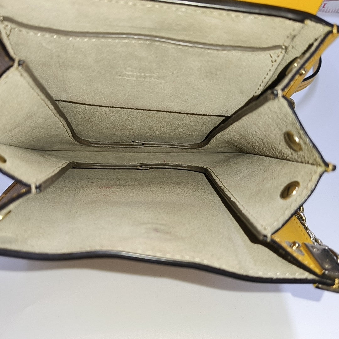 Chloé Faye Small size Yellow Leather Single Shoulder Bag Crossbody Bag Handbag Golden hardware Removable shoulder strap-(SKU)-954686594