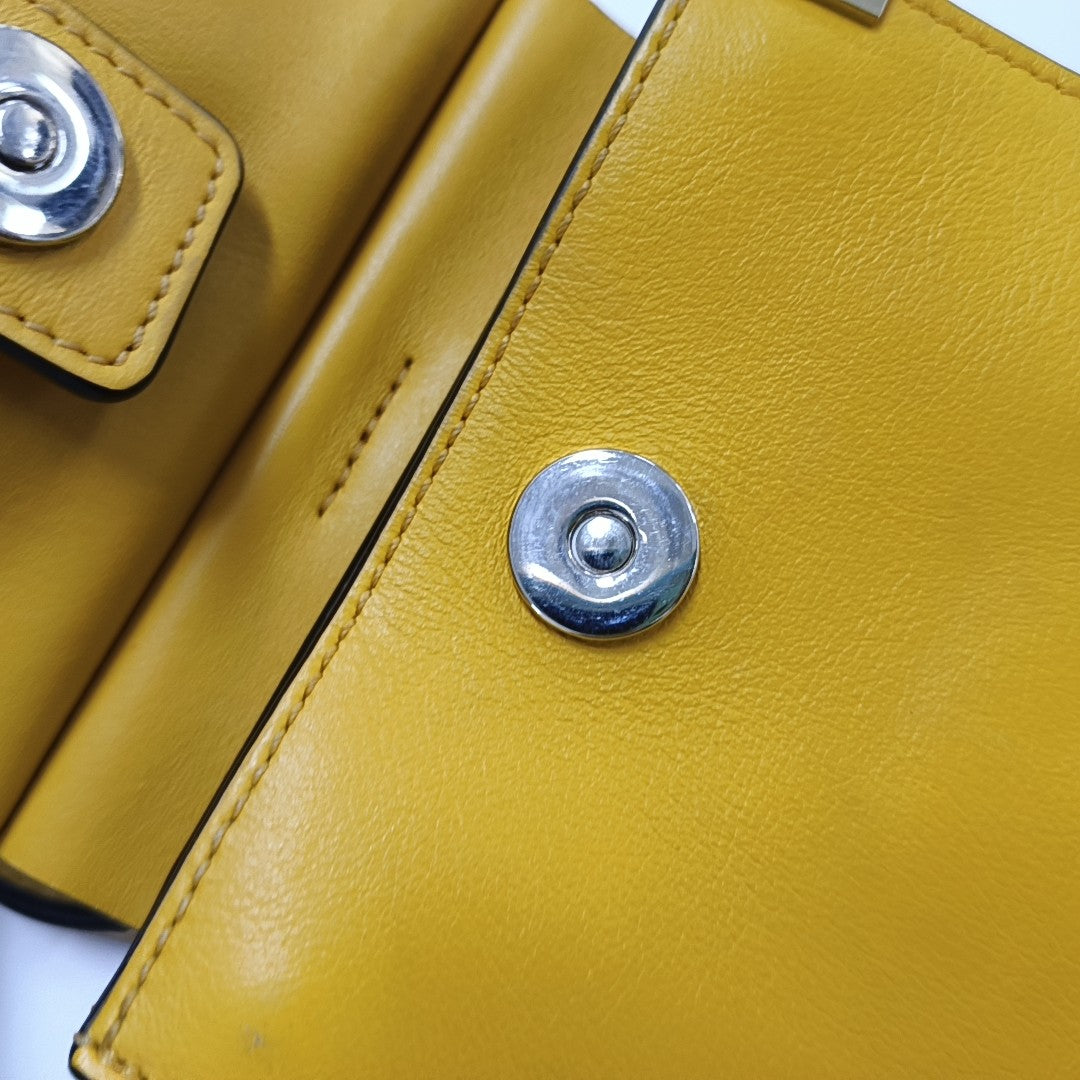 Chloé Faye Small size Yellow Leather Single Shoulder Bag Crossbody Bag Handbag Golden hardware Removable shoulder strap-(SKU)-954686594