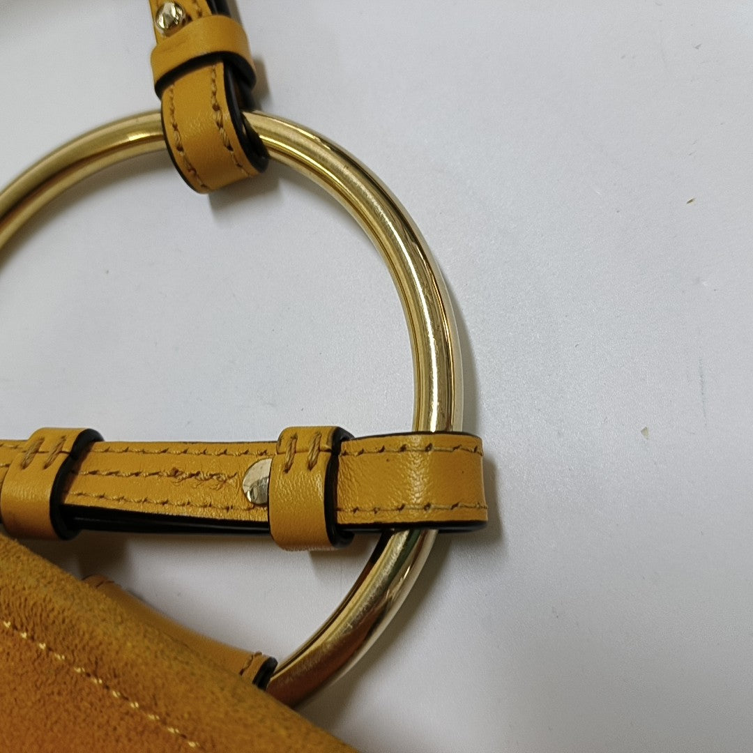 Chloé Faye Small size Yellow Leather Single Shoulder Bag Crossbody Bag Handbag Golden hardware Removable shoulder strap-(SKU)-954686594