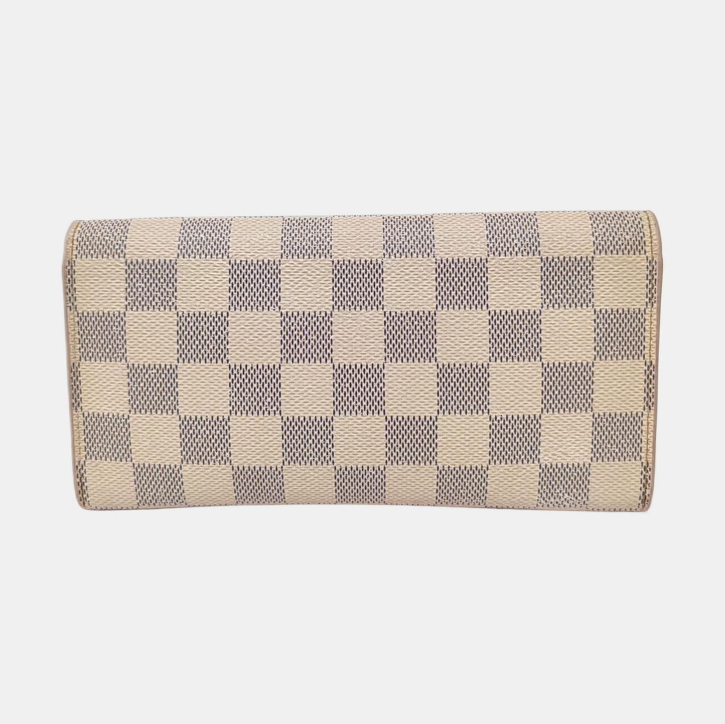 LOUIS VUITTON EMILIE White Coated Canvas Checkered Wallet Golden hardware-(SKU)-954698850