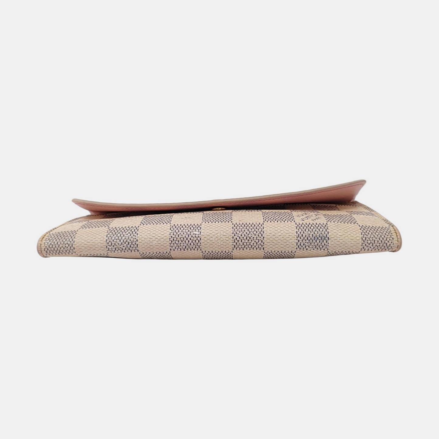 LOUIS VUITTON EMILIE White Coated Canvas Checkered Wallet Golden hardware-(SKU)-954698850