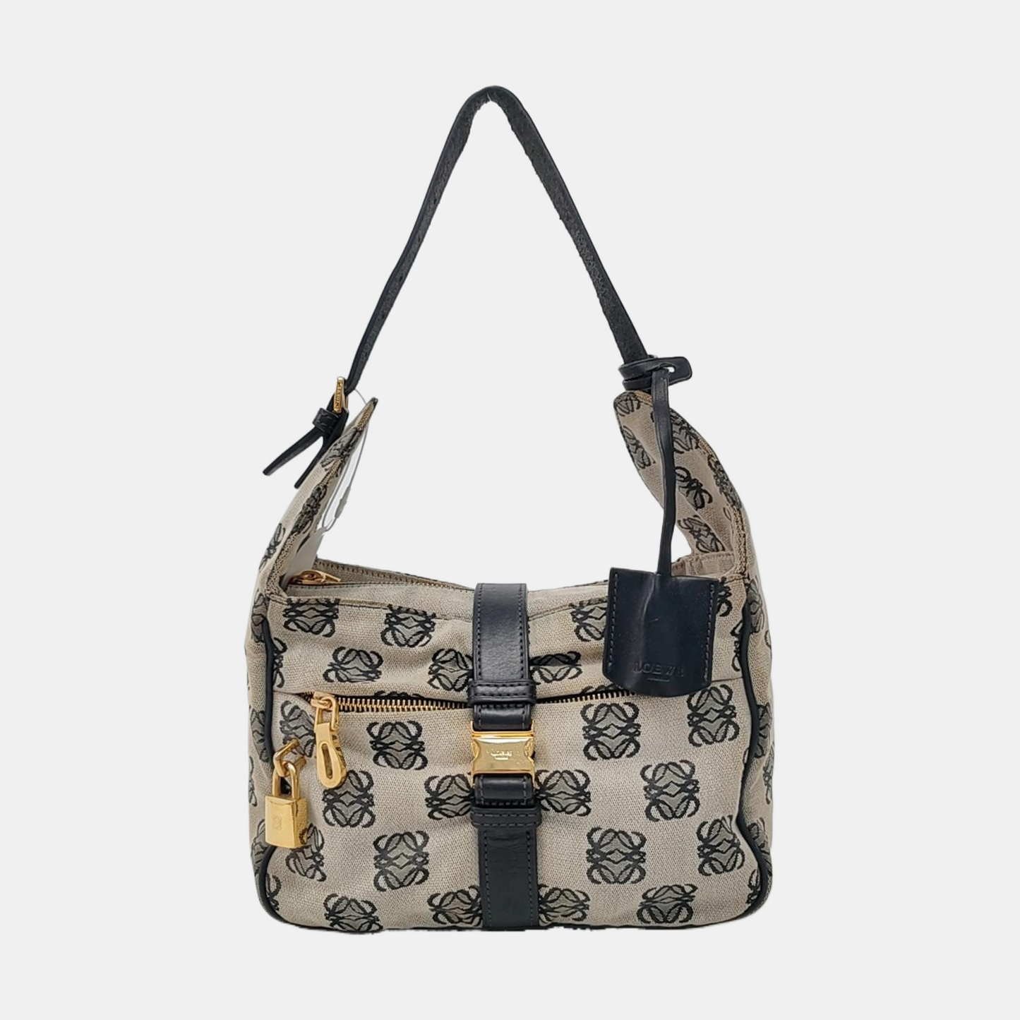 LOEWE Tote bag Grey Canvas Monogram Single Shoulder Bag Golden hardware-(SKU)-954726102
