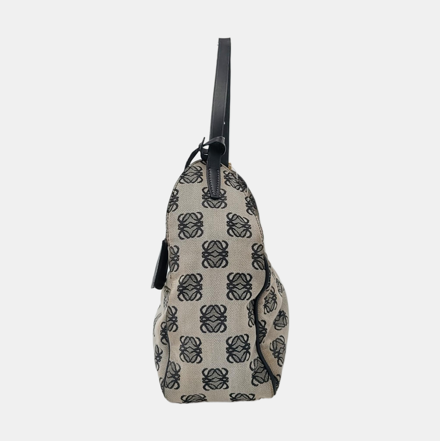 LOEWE Tote bag Grey Canvas Monogram Single Shoulder Bag Golden hardware-(SKU)-954726102