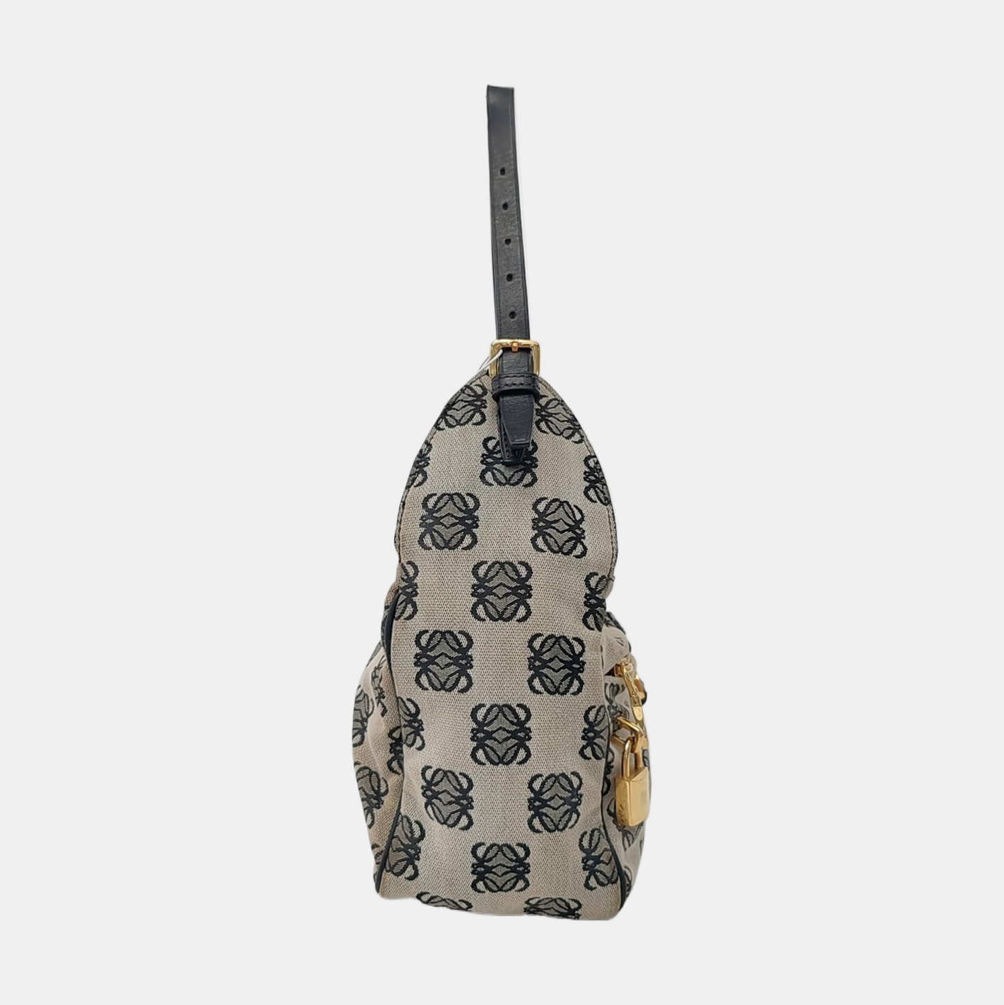 LOEWE Tote bag Grey Canvas Monogram Single Shoulder Bag Golden hardware-(SKU)-954726102