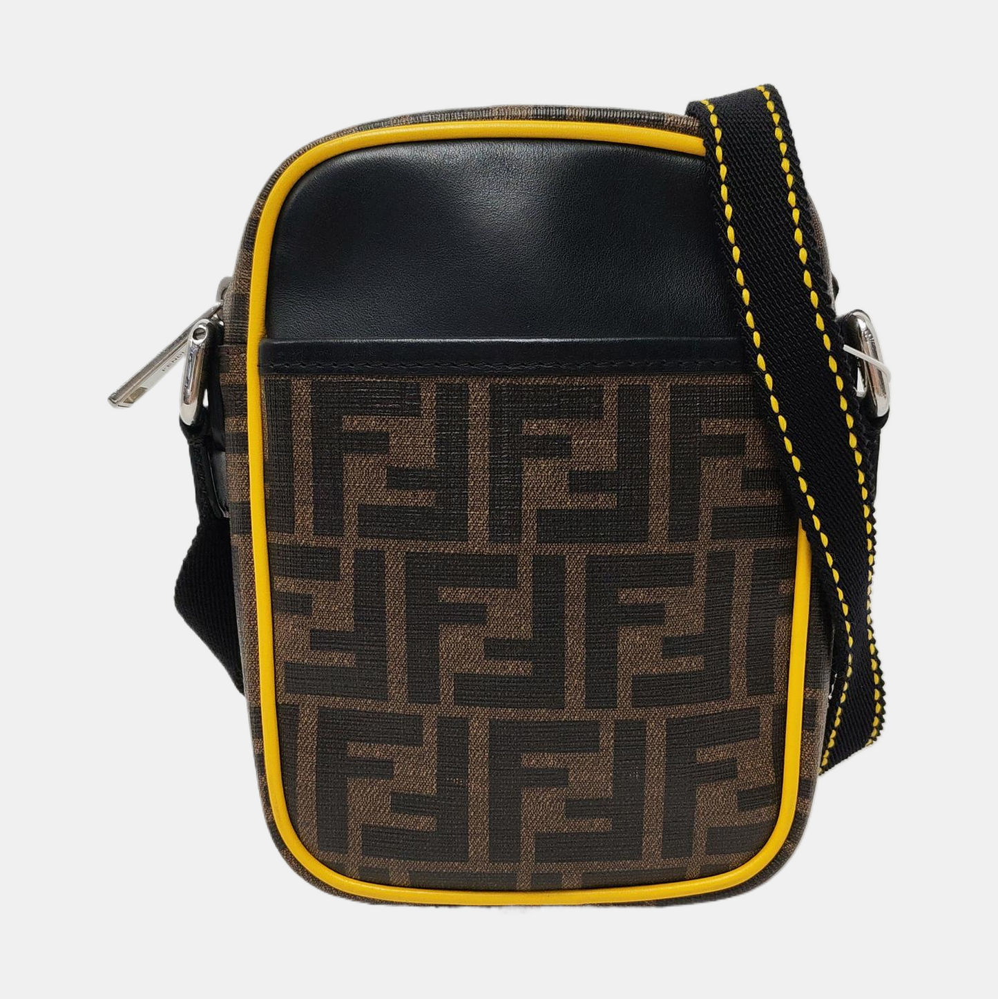 FENDI Small size Black Coated Canvas Single Shoulder Bag Golden hardware-(SKU)-945422006