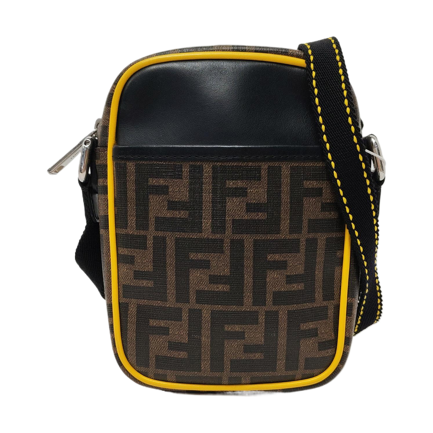 FENDI Small size Black Coated Canvas Single Shoulder Bag Golden hardware-(SKU)-945422006