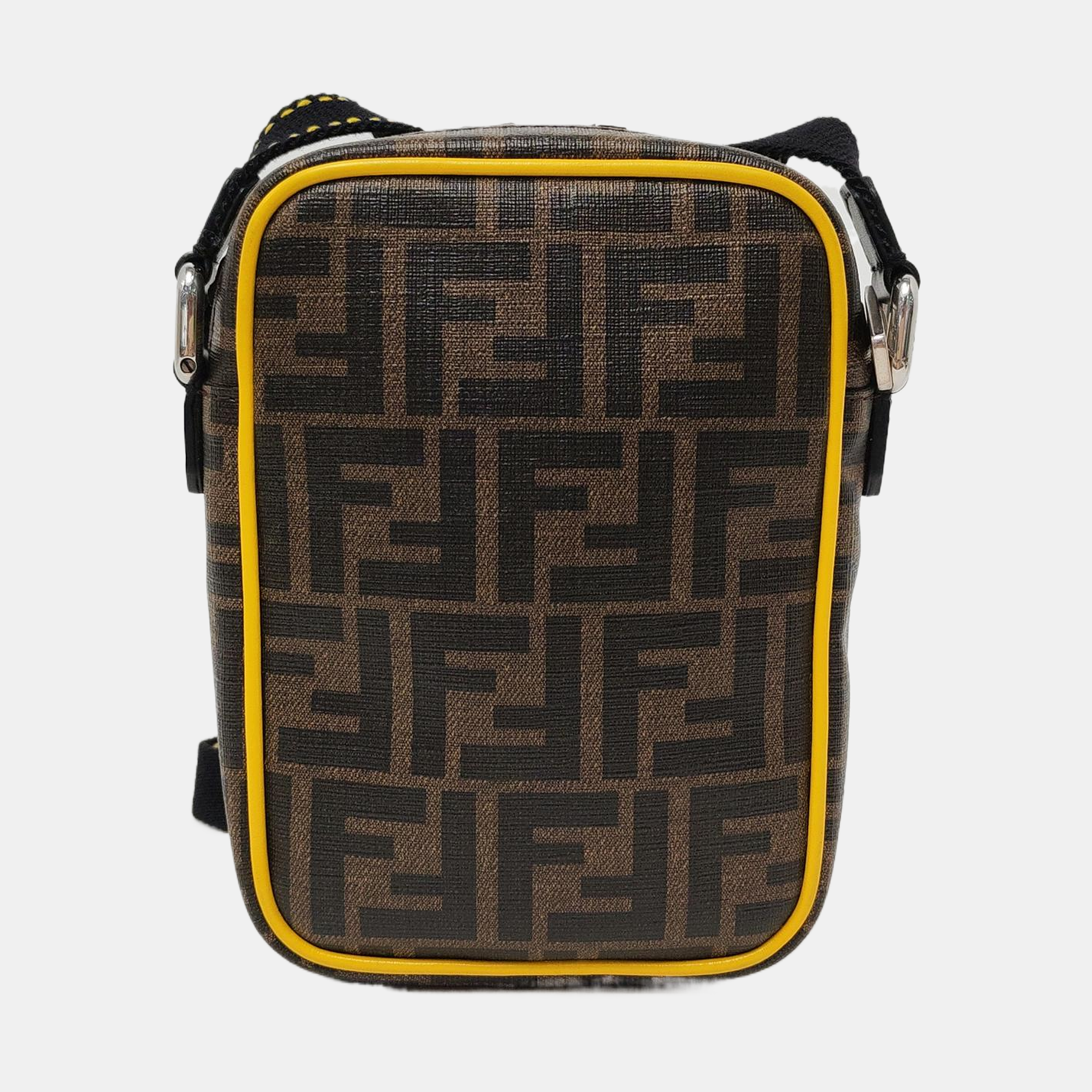 FENDI Small size Black Coated Canvas Single Shoulder Bag Golden hardware-(SKU)-945422006