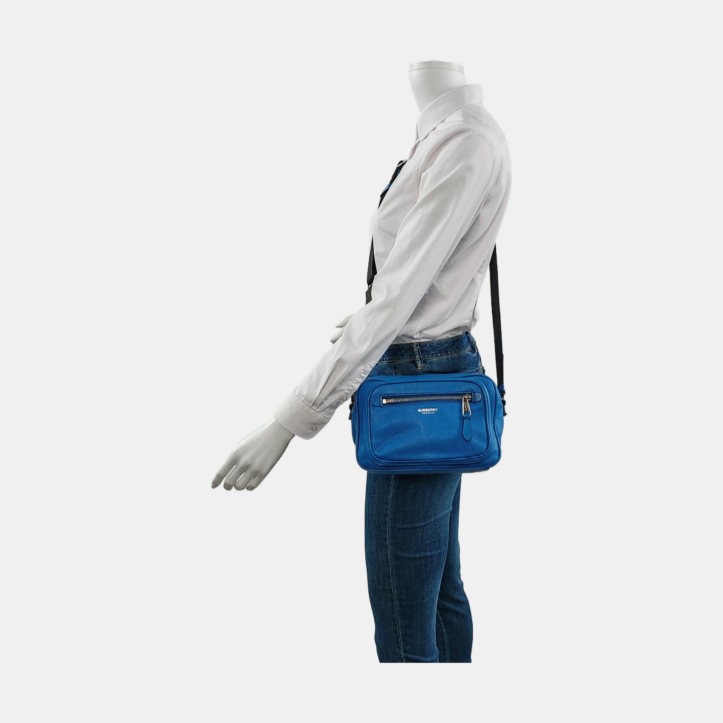 BURBERRY Paddy Blue Cowhide Crossbody Bag Silver Hardware-(SKU)-954608995