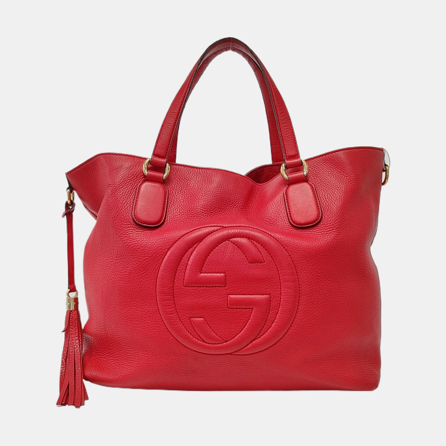 GUCCI Tote bag Red Cowhide Fringe Tote Bag Single Shoulder Bag Golden hardware-(SKU)-954793902