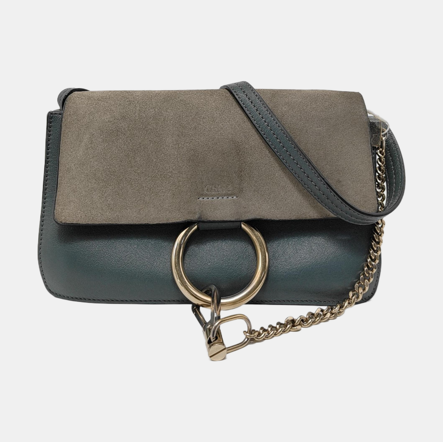 Chloé Faye Small size Haze Blue Calfskin Single Shoulder Bag Crossbody Bag Golden hardware-(SKU)-949108541