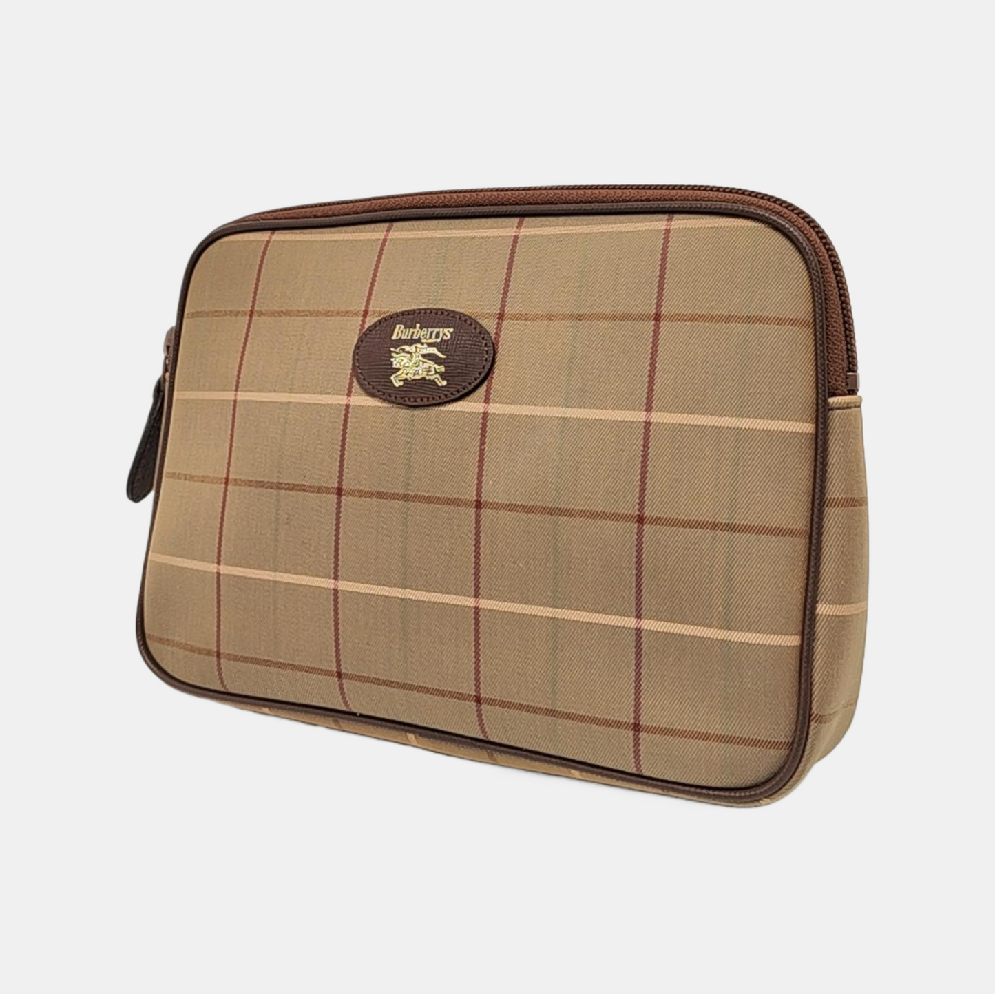 BURBERRY Khaki Canvas Handbag Brown Hardware-(SKU)-954910626