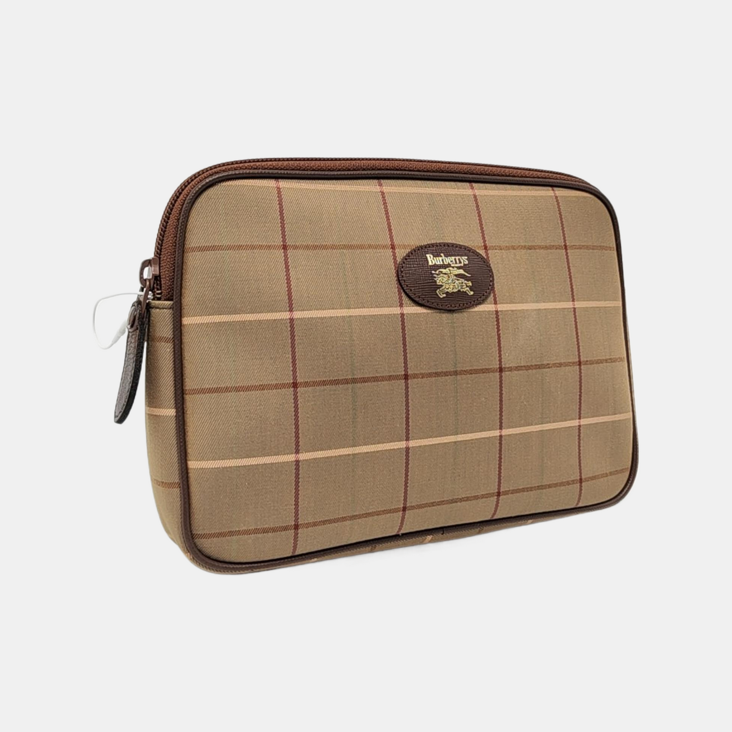 BURBERRY Khaki Canvas Handbag Brown Hardware-(SKU)-954910626