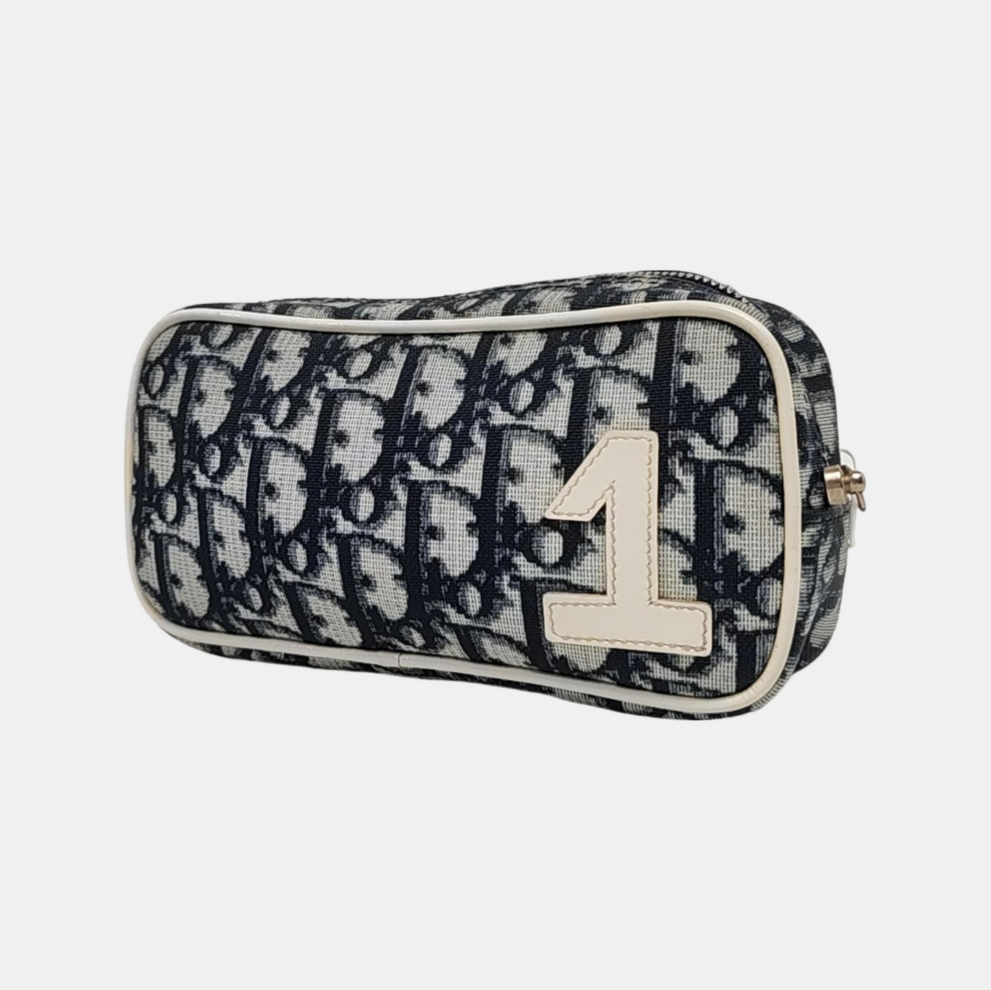 DIOR Rasta Dark Blue Coated Canvas Old Flower Patchwork Handbag Handbag Golden Silver Hardware-(SKU)-954845460