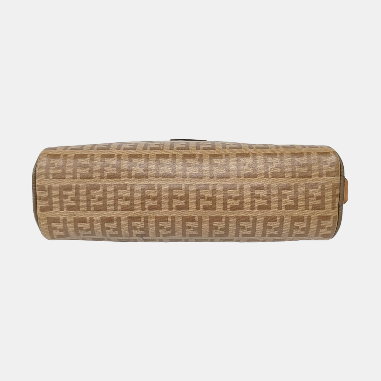 FENDI 棕色涂层帆布双F手拿包 Golden hardware-(SKU)-954837981