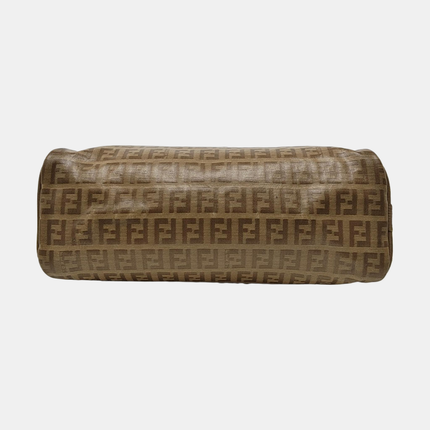 FENDI 棕色涂层帆布双F手拿包 Golden hardware-(SKU)-954838051