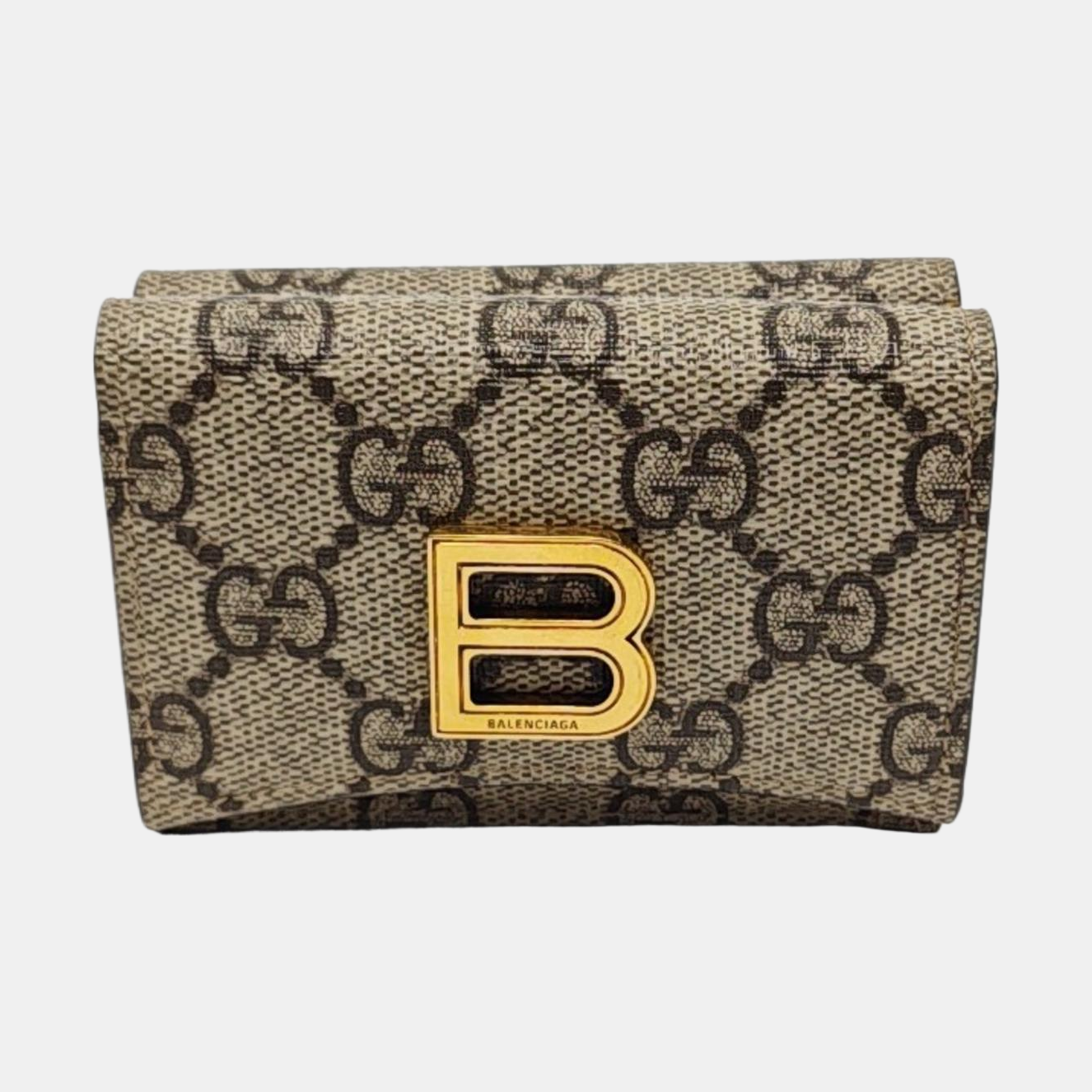 GUCCI The Hacker Project Beige Canvas Monogram Money Wallet Golden hardware-(SKU)-955112285