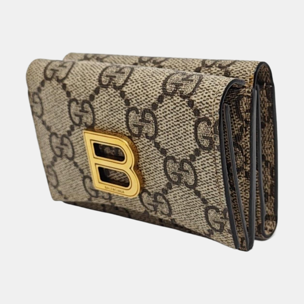 GUCCI The Hacker Project Beige Canvas Monogram Money Wallet Golden hardware-(SKU)-955112285