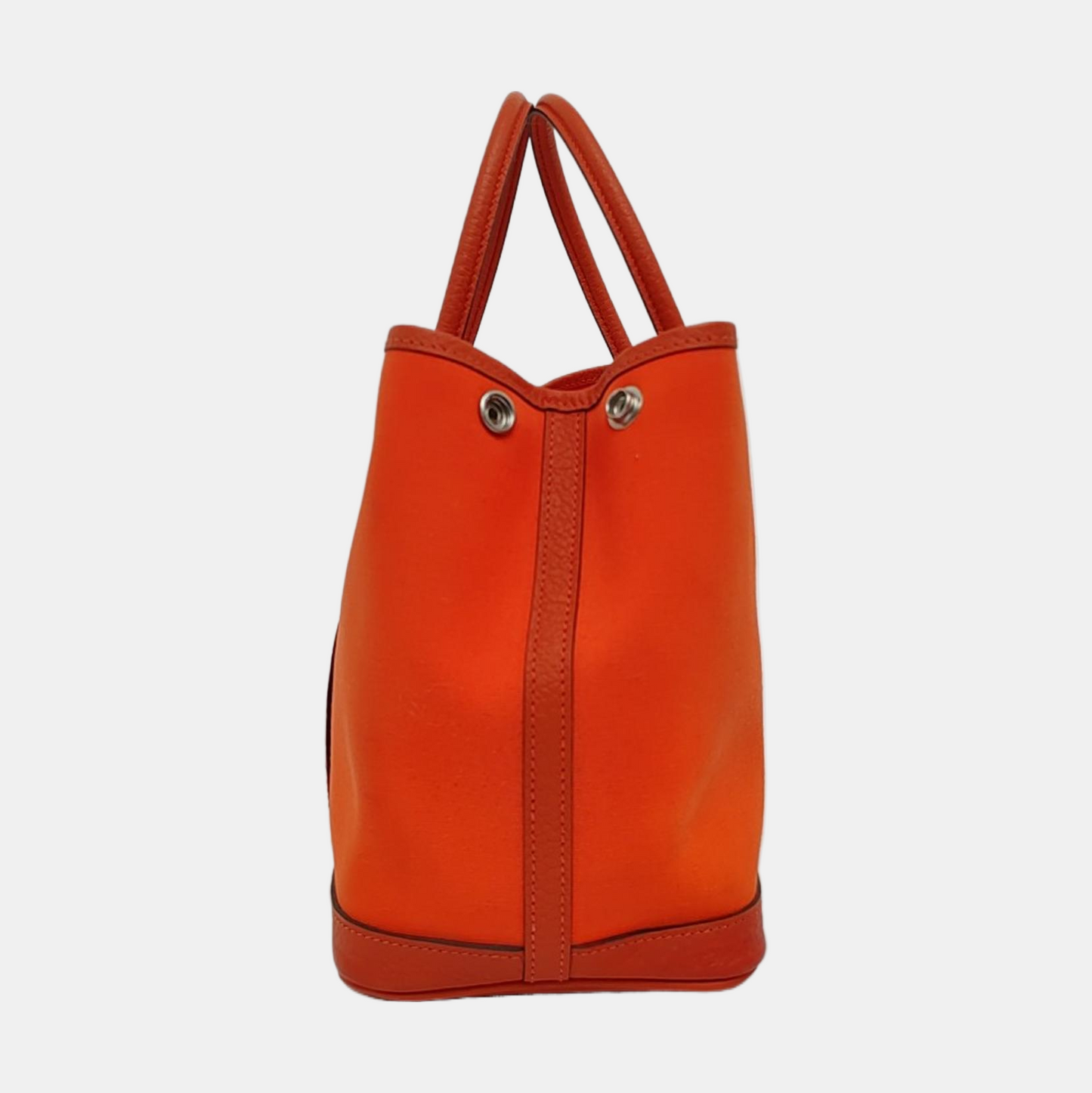 HERMÈS Garden Party 30 Geranium Red Canvas Garden Bag Tote Bag Silver Hardware D-(SKU)-954902323