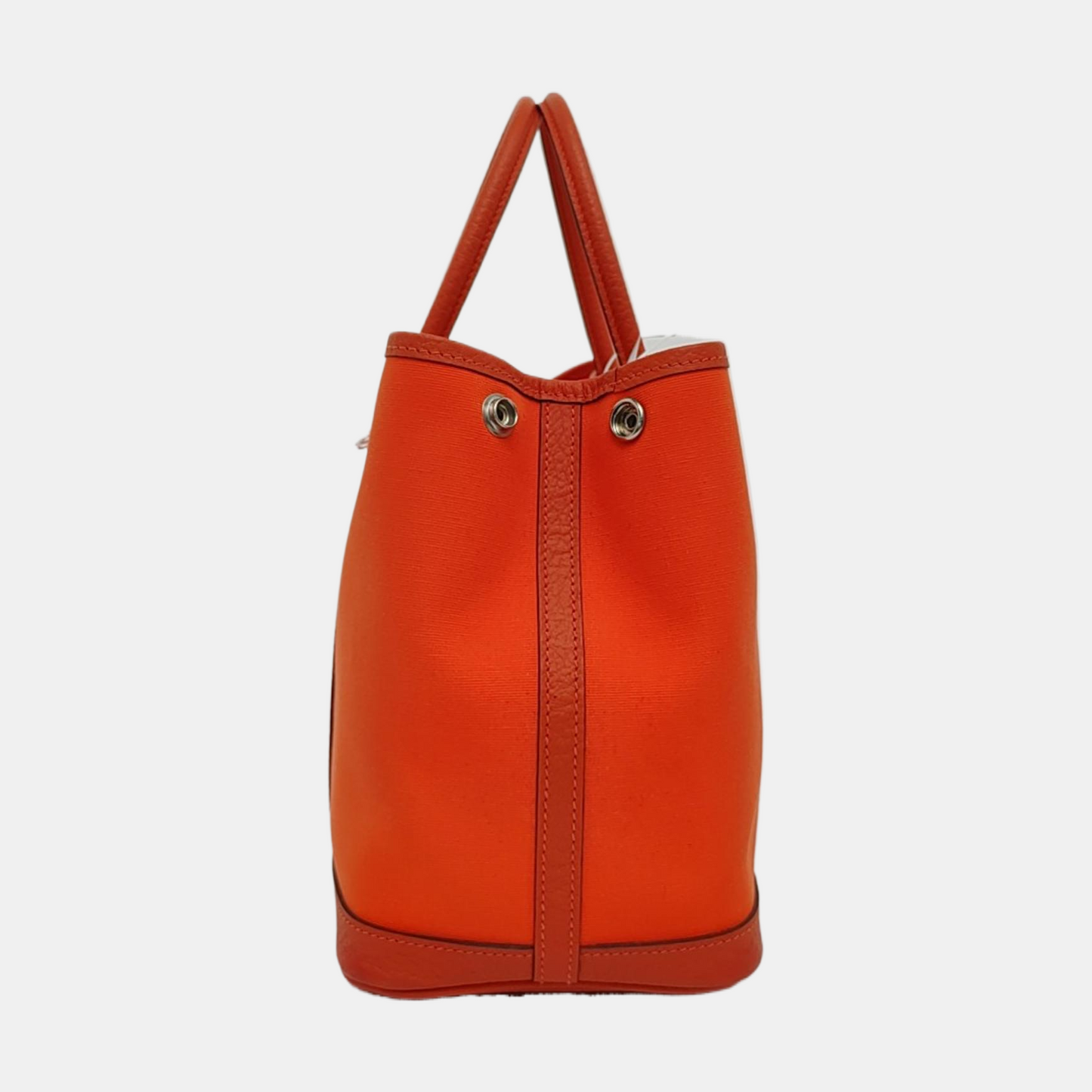 HERMÈS Garden Party 30 Geranium Red Canvas Garden Bag Tote Bag Silver Hardware D-(SKU)-954902323